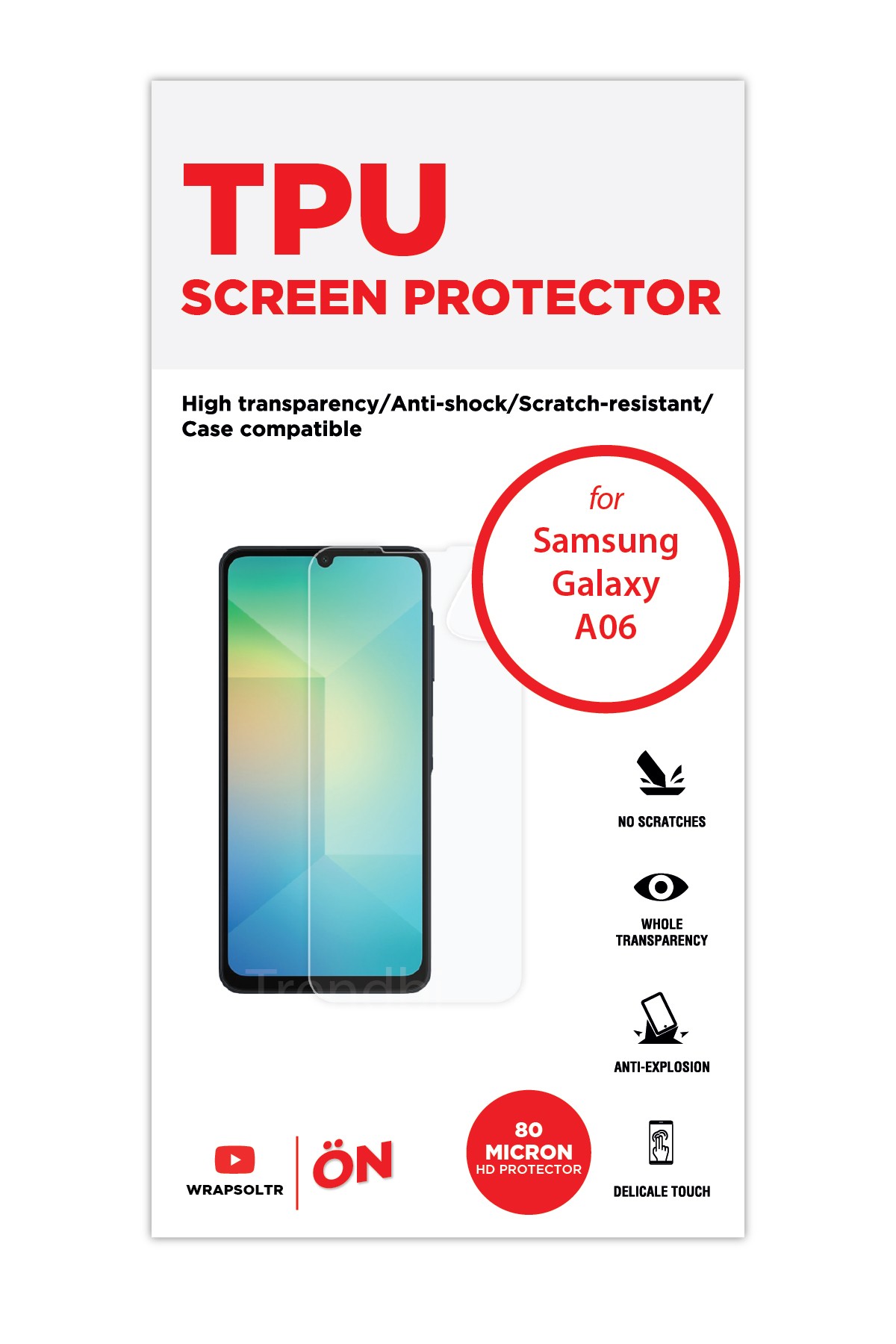 Samsung Galaxy a06 - Ekran Koruyucu Parlak Şeffaf TPU Film (80 micron)