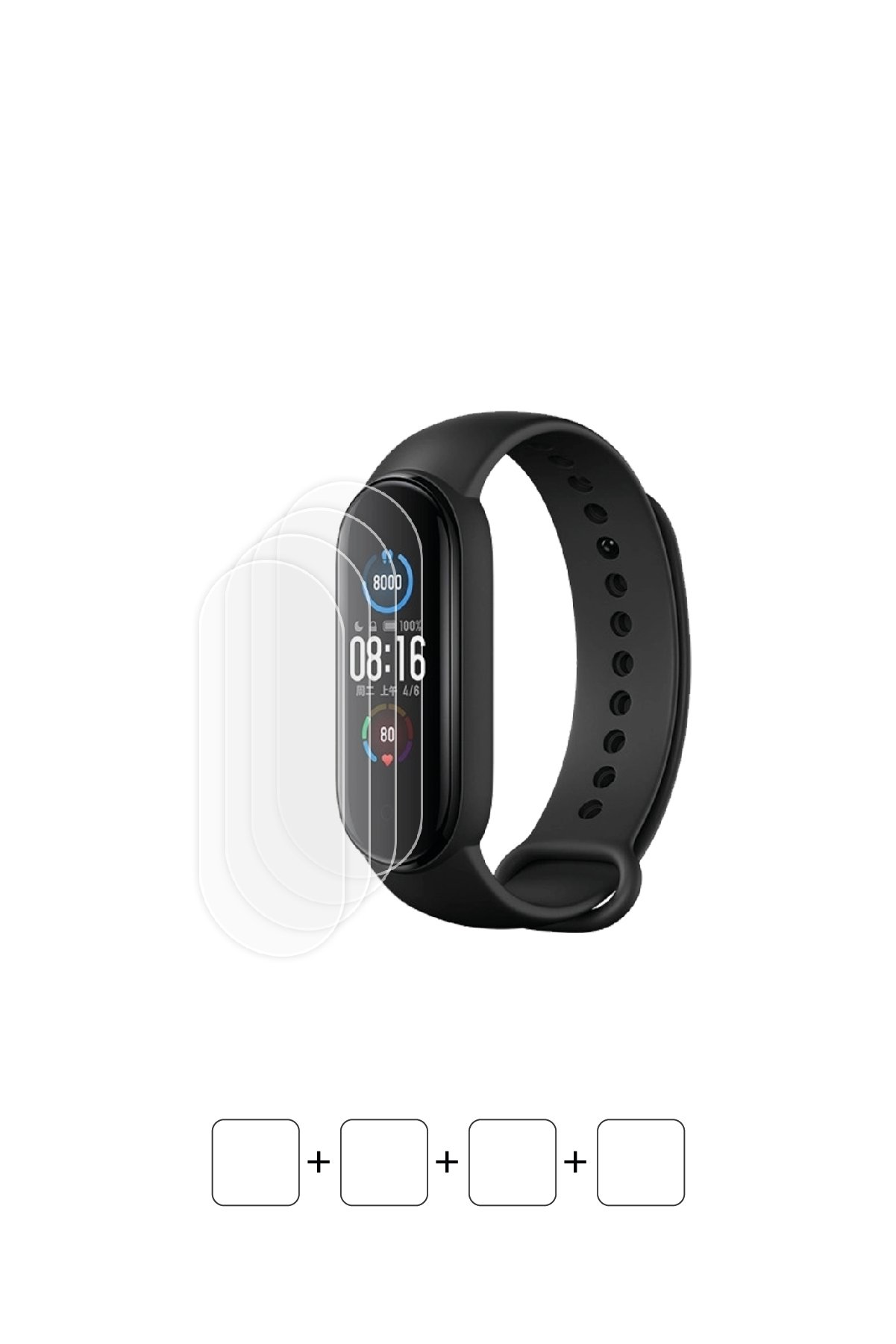 Xiaomi Mi Band 5 - Ekran Koruyucu Parlak Şeffaf Poliüretan Film (150 mikron)