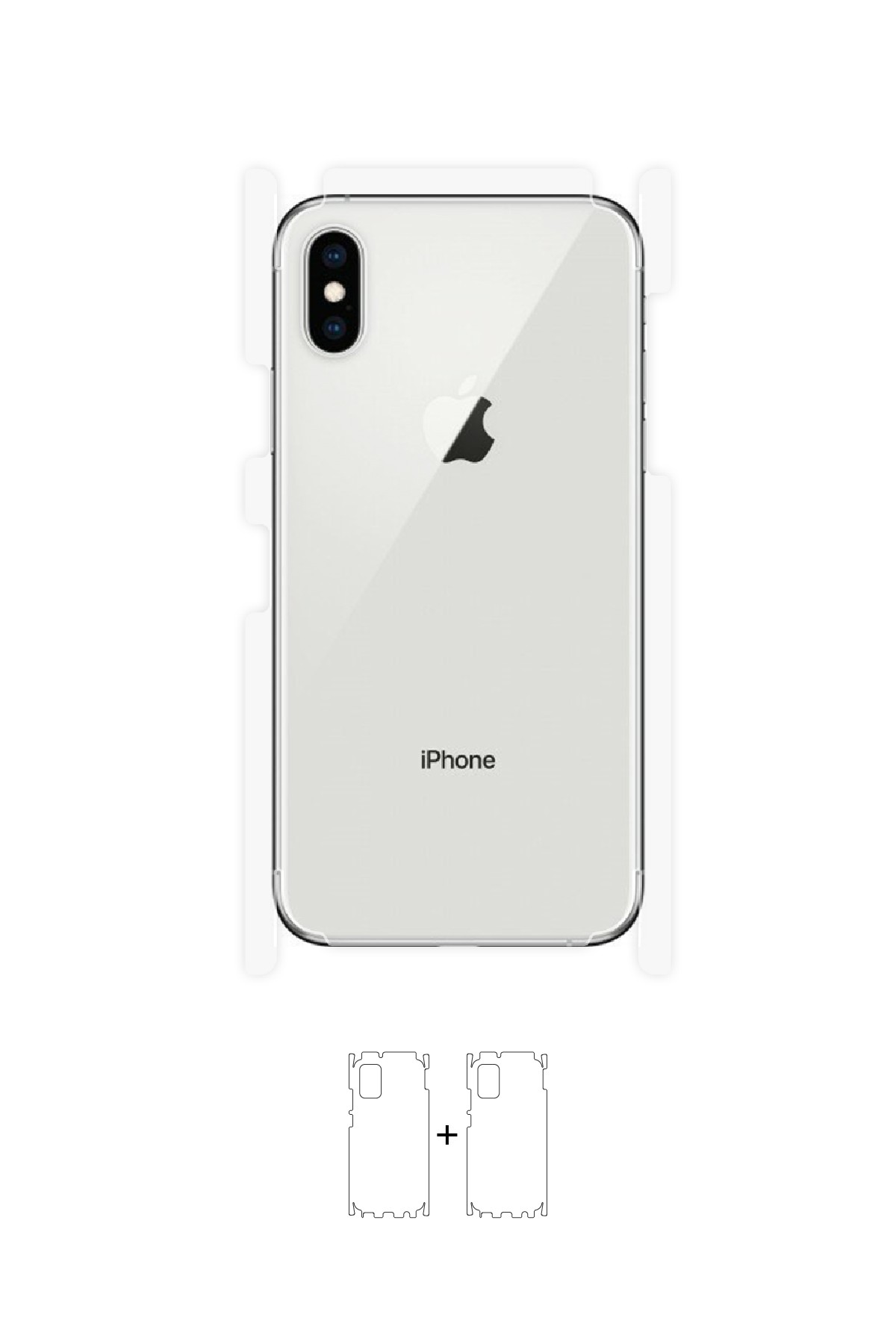 iPhone XS - Arka/Yan Koruyucu Parlak Şeffaf Poliüretan Film (150 micron)