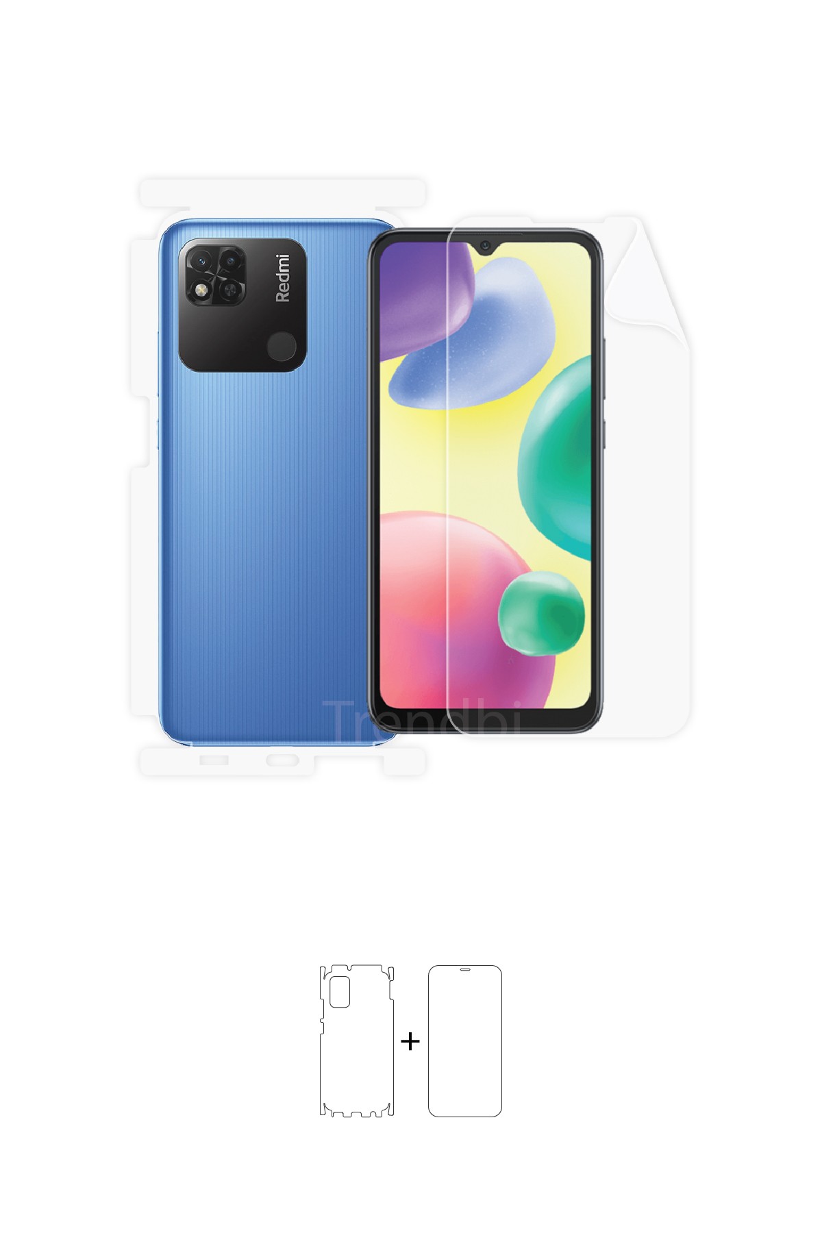 Xiaomi Redmi 10A - Fullbody Koruyucu Parlak Şeffaf Poliüretan Film (150 micron)