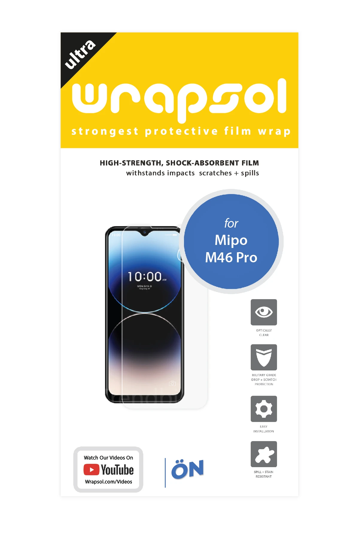 Mipo M46 Pro - Ekran Koruyucu Parlak Şeffaf Poliüretan Film (150 mikron)