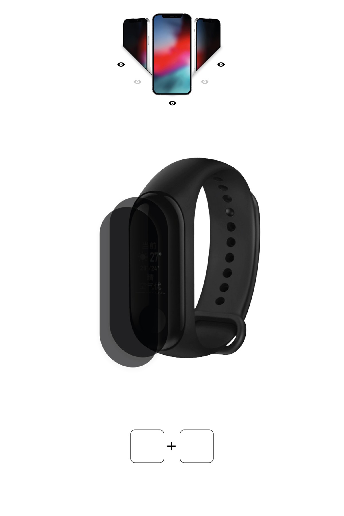Xiaomi Mi Band 3 - Mat Hayalet Ekran Koruyucu Film (120 micron)