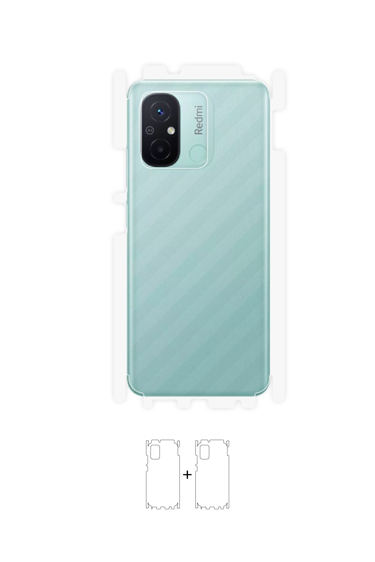 Xiaomi Redmi 12C - Arka/Yan Koruyucu Parlak Şeffaf Poliüretan Film (150 micron)