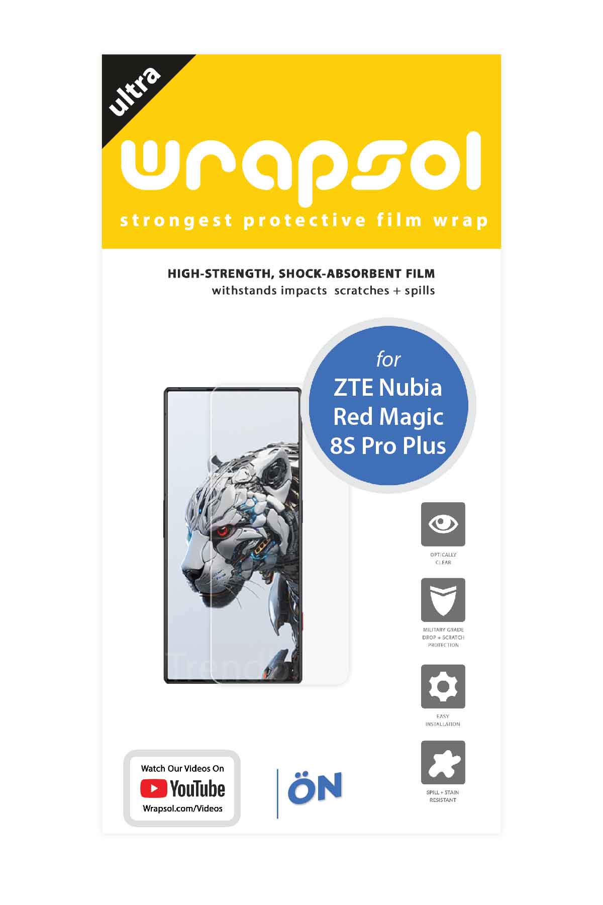 ZTE Nubia Red Magic 8S Pro Plus - Ekran Koruyucu Parlak Şeffaf Poliüretan Film (150 mikron)