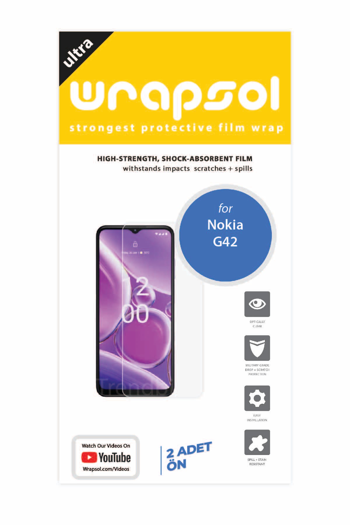 Nokia G42 - Ekran Koruyucu Parlak Şeffaf Poliüretan Film (150 mikron)