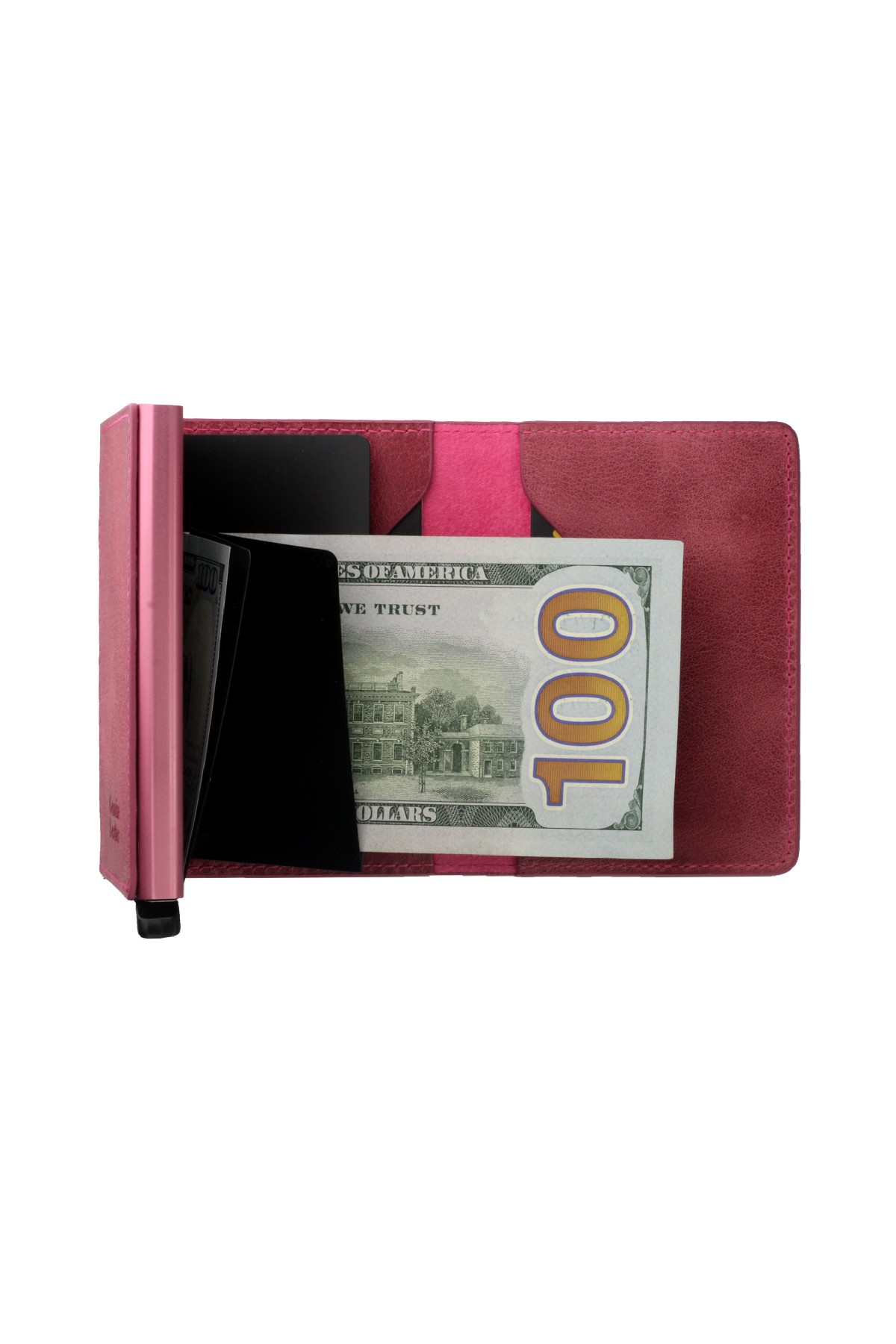 Mekanizmali Cüzdan Book Pembe Deri