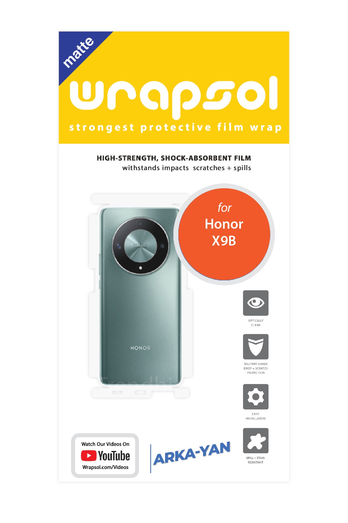 Honor X9b - Arka/Yan Koruyucu Mat Şeffaf Poliüretan Film (150 micron)