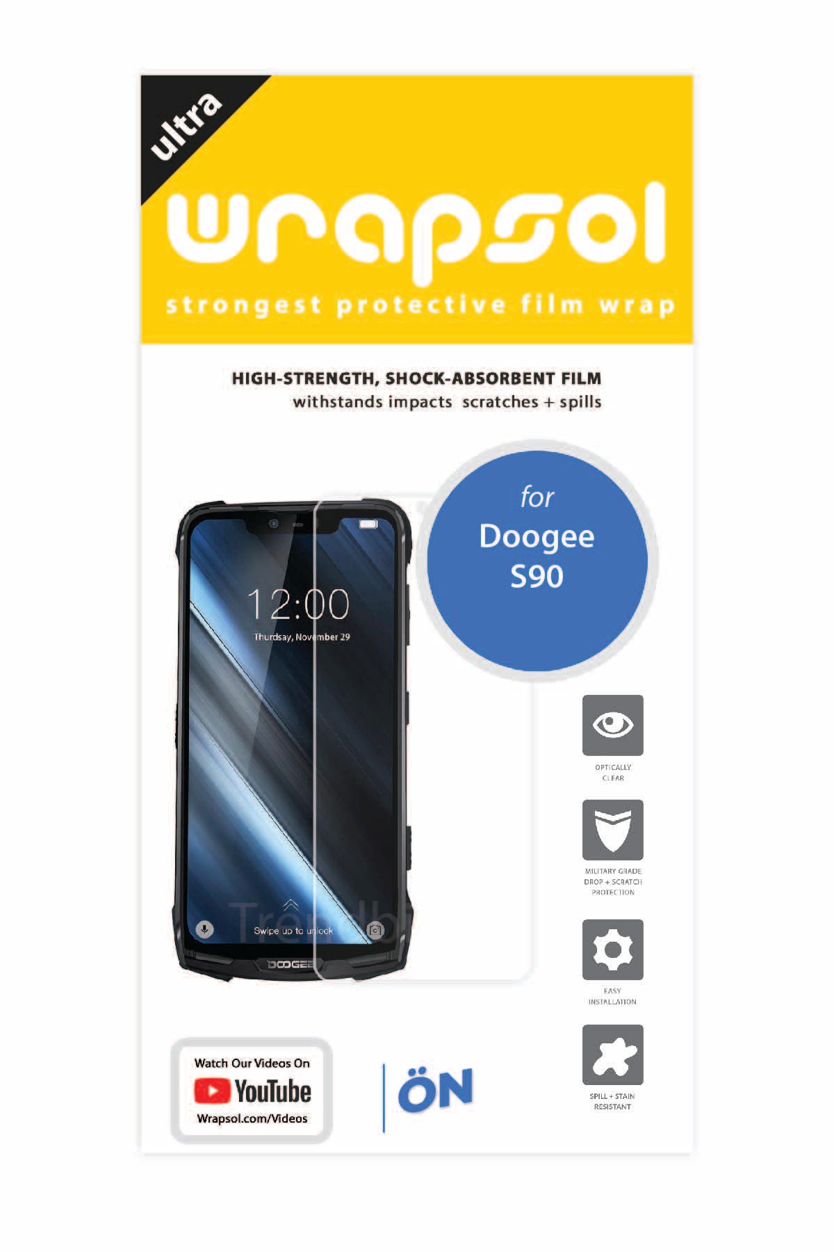 Doogee S90 - Ekran Koruyucu Parlak Şeffaf Poliüretan Film (150 mikron)