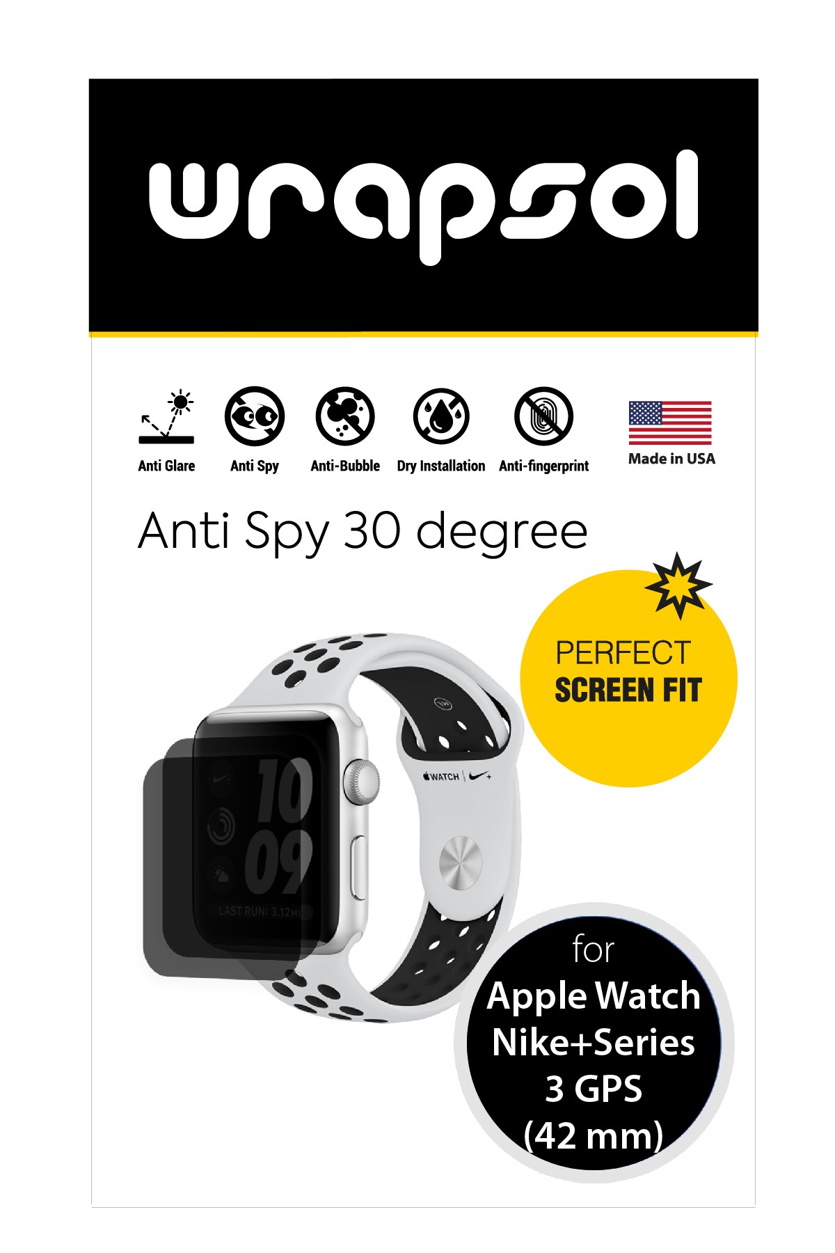 Apple Watch Nike Plus Series 3 GPS 42 mm - Mat Hayalet Ekran Koruyucu Film (120 micron)