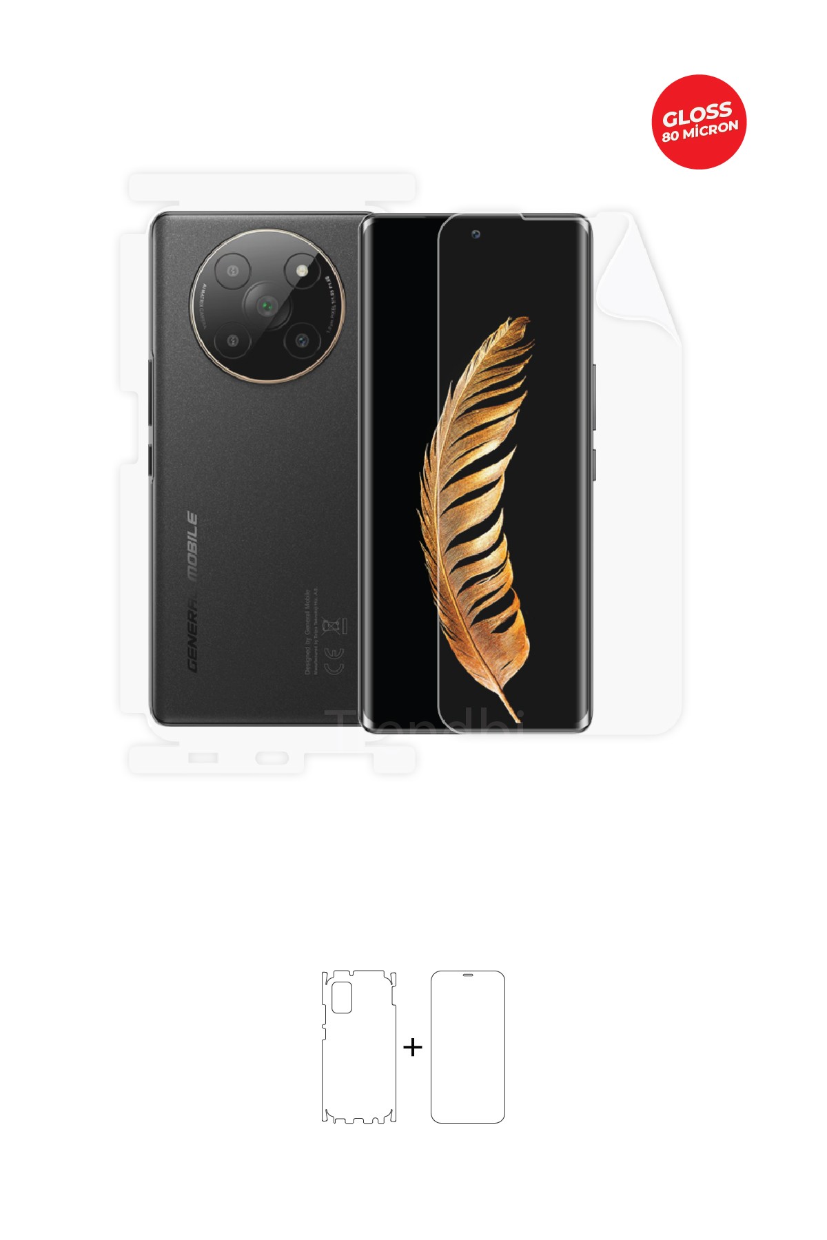 General Mobile Phoenix 5G - Fullbody Koruyucu Parlak Şeffaf TPU Film (80 micron)