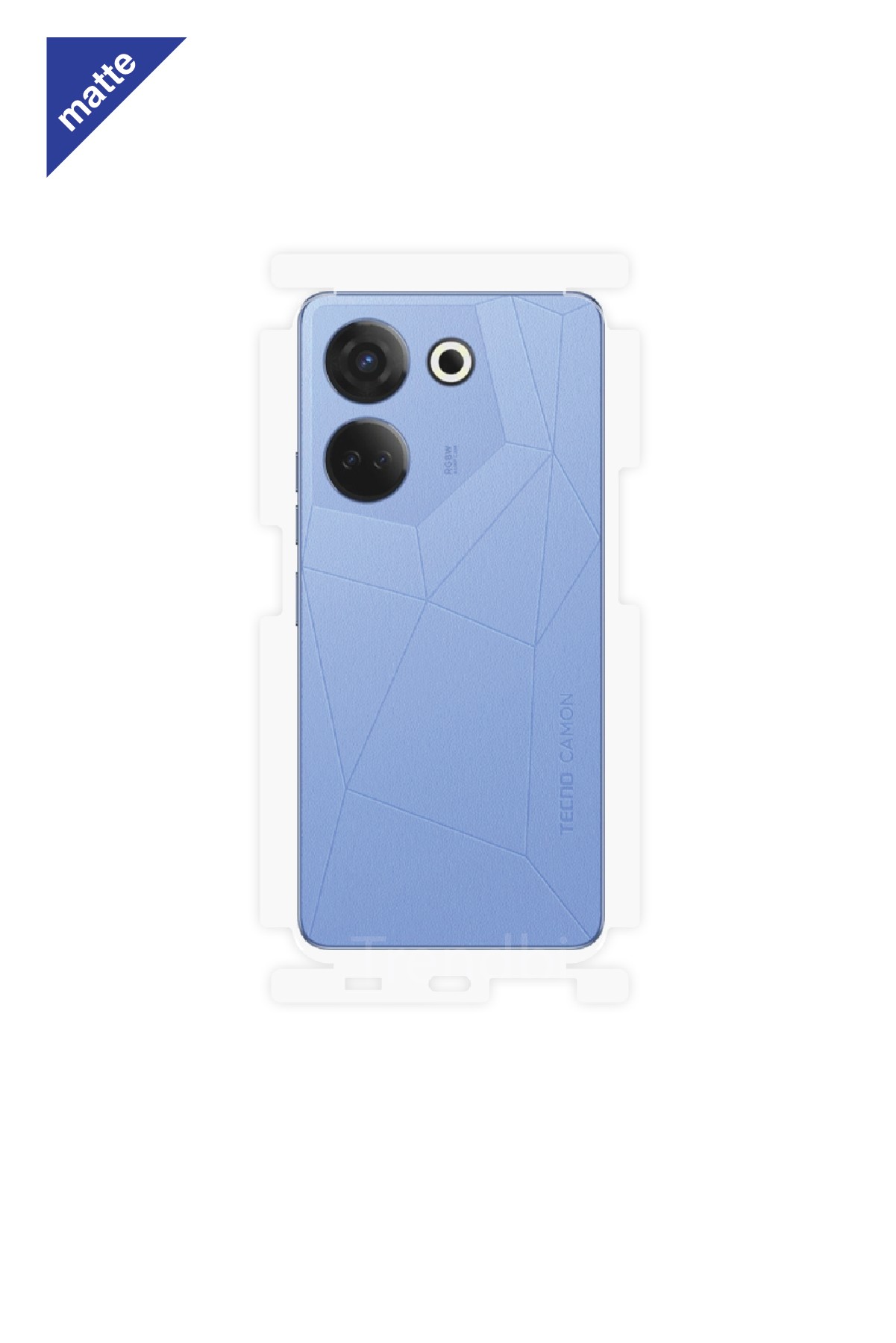 Tecno Camon 20 Pro - Arka/Yan Koruyucu Mat Şeffaf Poliüretan Film (150 micron)