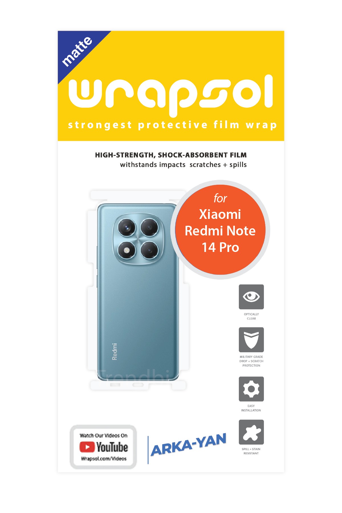 Xiaomi Redmi Note 14 Pro - Arka/Yan Koruyucu Mat Şeffaf Poliüretan Film (150 micron)