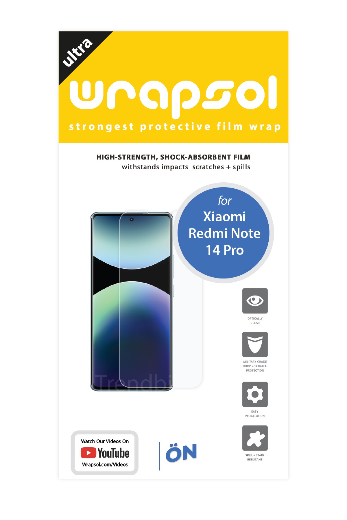 Xiaomi Redmi Note 14 Pro - Ekran Koruyucu Parlak Şeffaf Poliüretan Film (150 mikron)