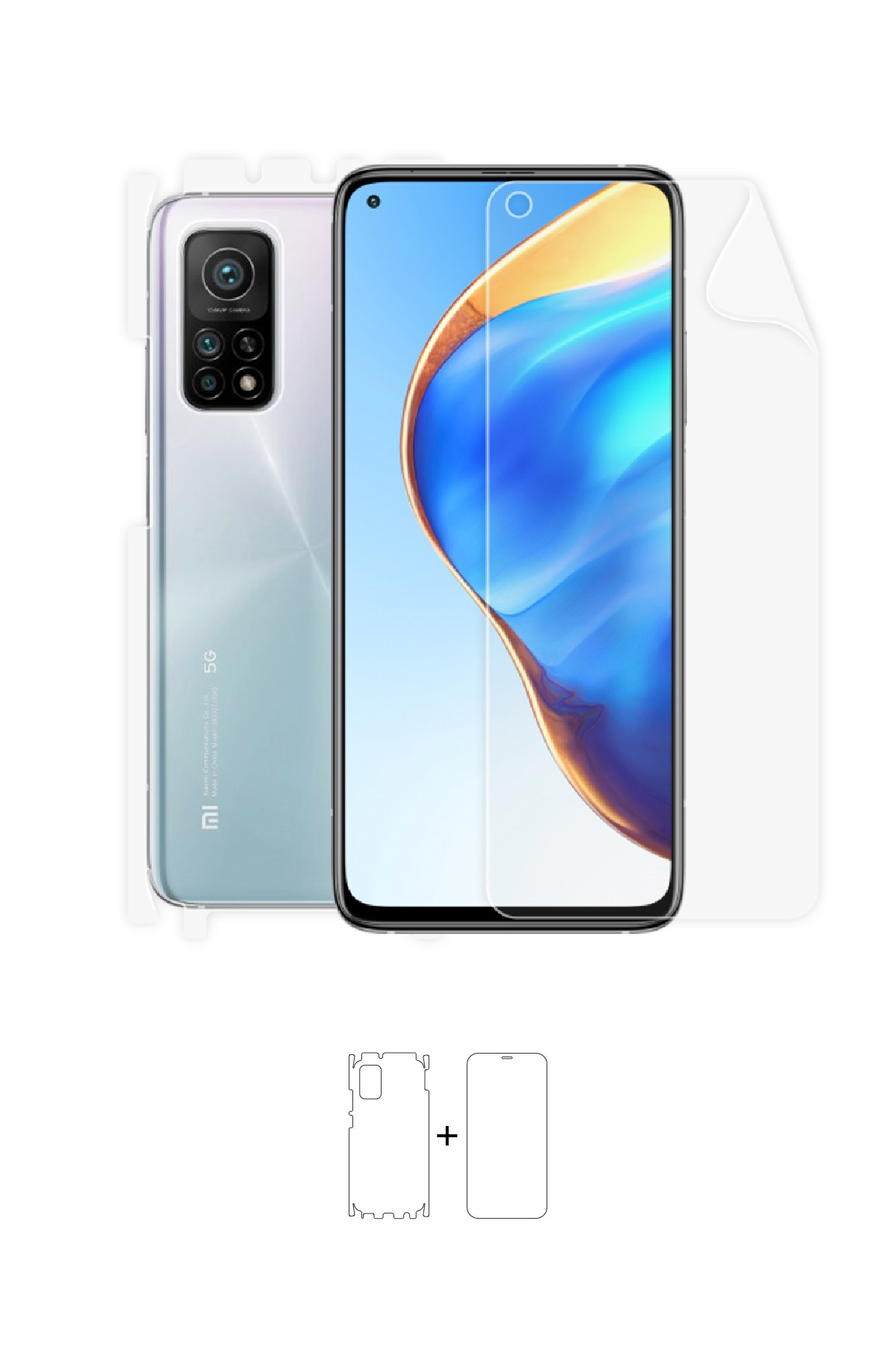 Xiaomi Mi 10T Pro - Fullbody Koruyucu Parlak Şeffaf Poliüretan Film (150 micron)