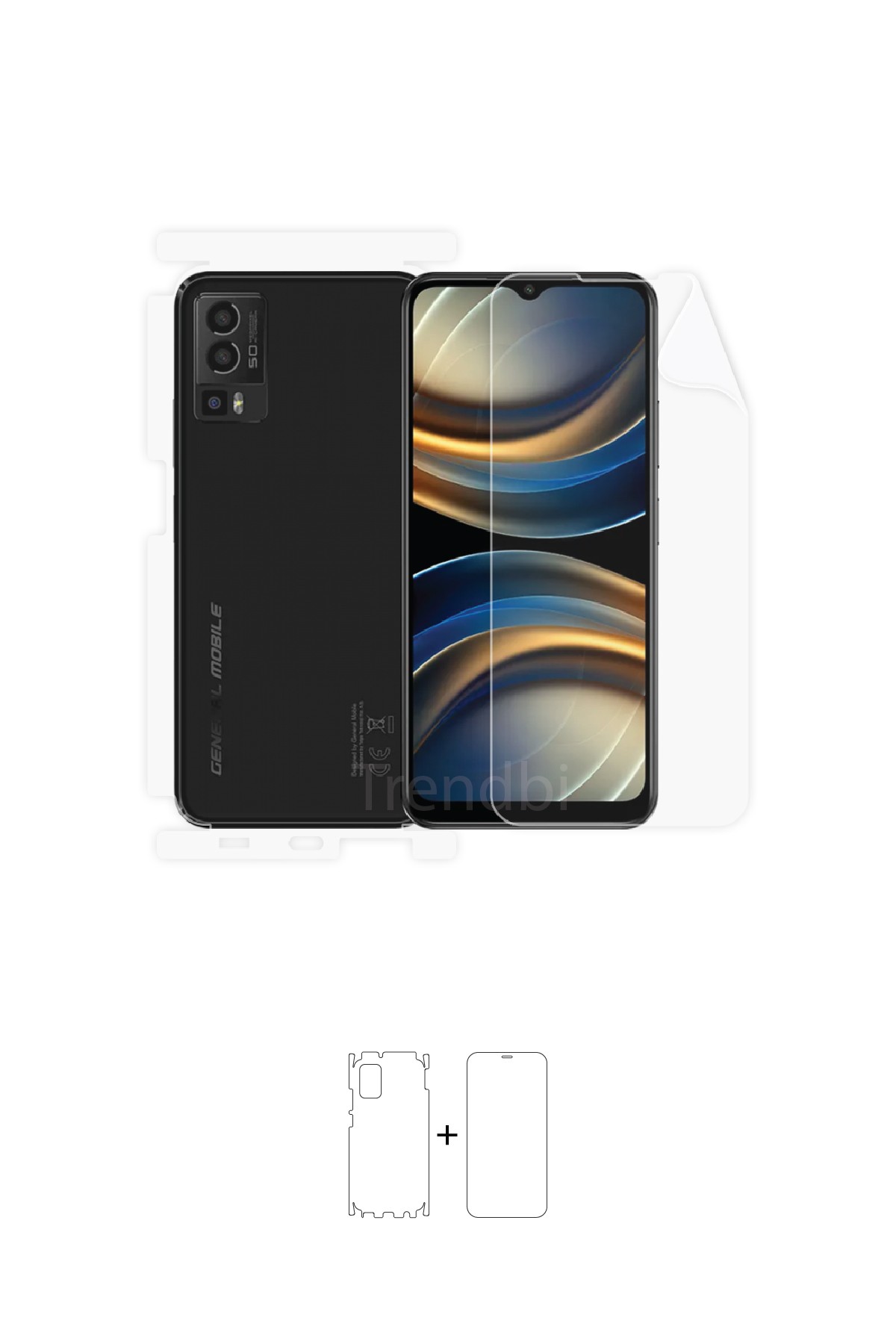 General Mobile GM 23 - Fullbody Koruyucu Parlak Şeffaf Poliüretan Film (150 micron)