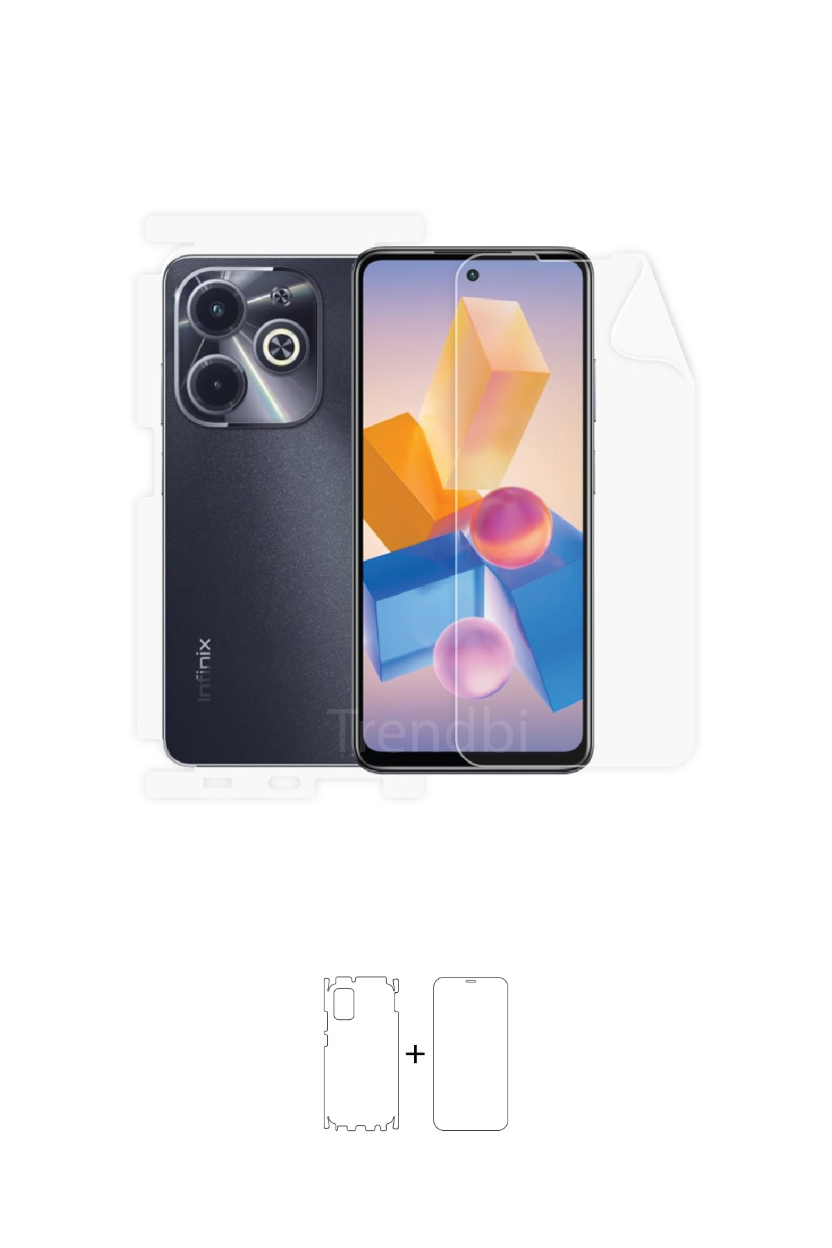 Infinix Hot 40I - Fullbody Koruyucu Parlak Şeffaf Poliüretan Film (150 micron)