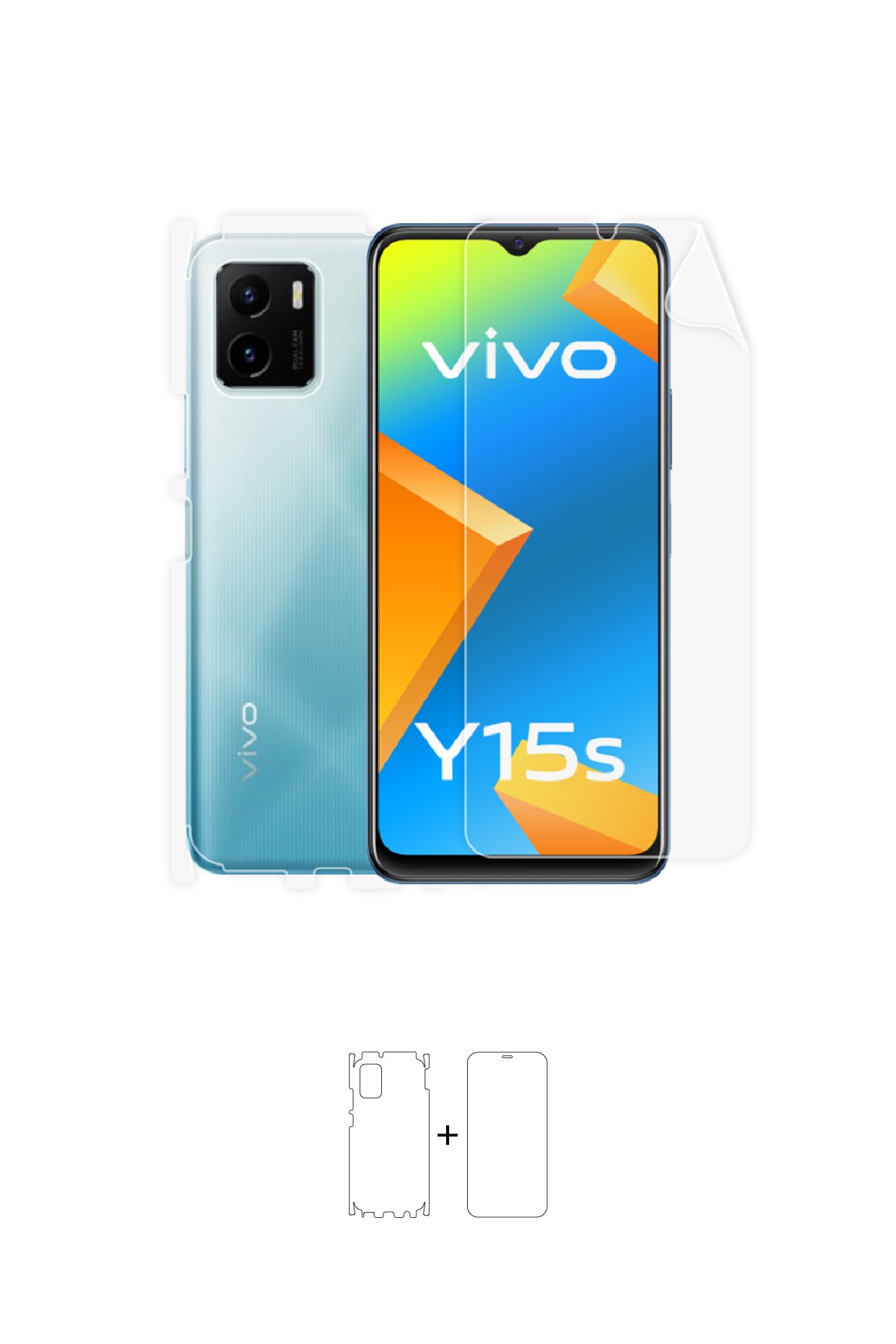 Vivo Y15s - Fullbody Koruyucu Parlak Şeffaf Poliüretan Film (150 micron)