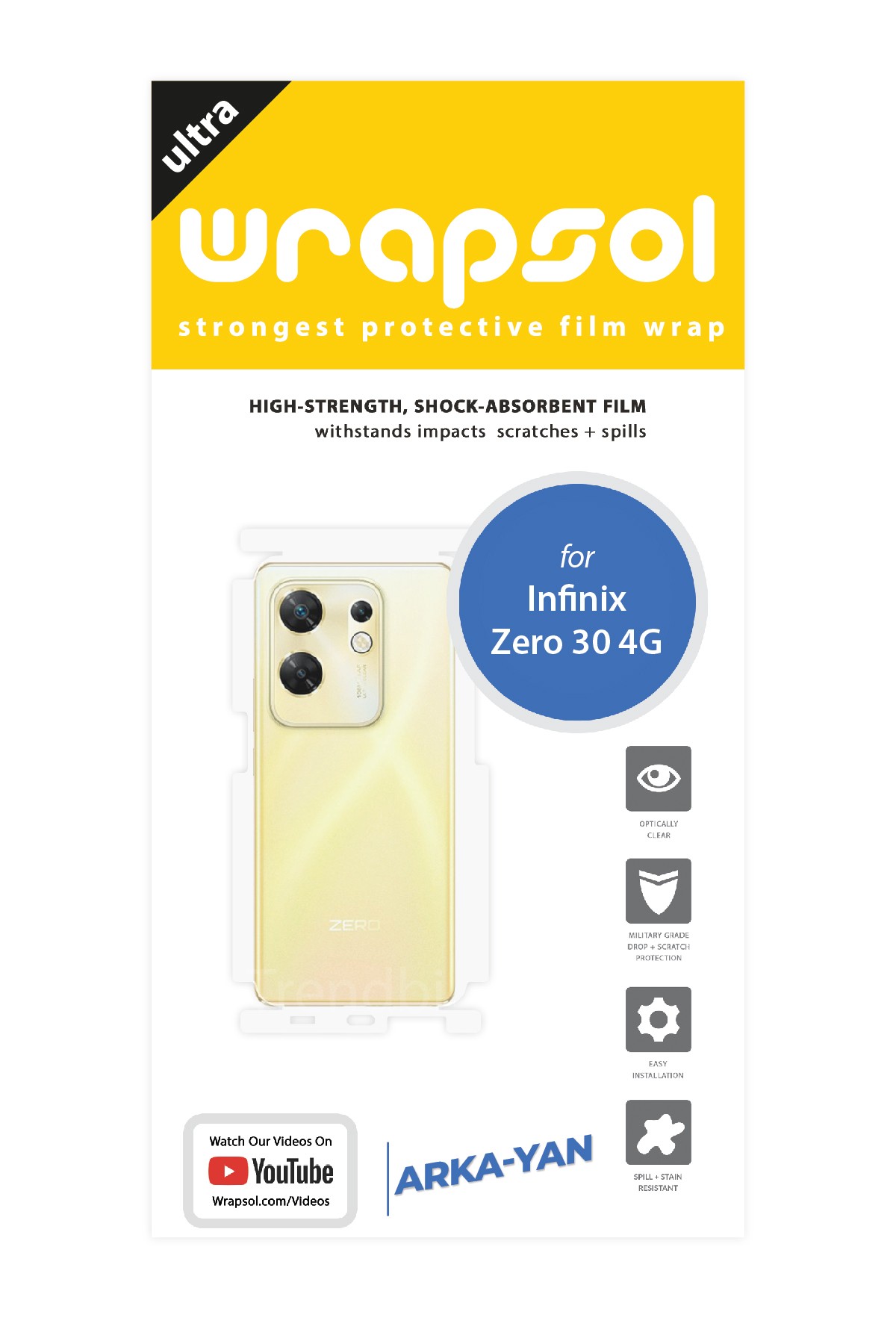 Infinix Zero 30 - Arka/Yan Koruyucu Parlak Şeffaf Poliüretan Film (150 micron)