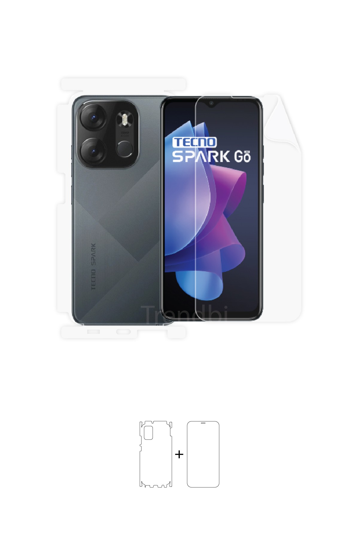 Tecno Spark Go 2023 - Fullbody Koruyucu Parlak Şeffaf Poliüretan Film (150 micron)