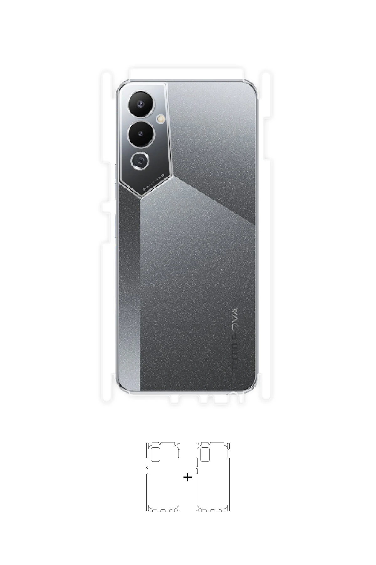 Tecno Pova 4 - Arka/Yan Koruyucu Parlak Şeffaf Poliüretan Film (150 micron)