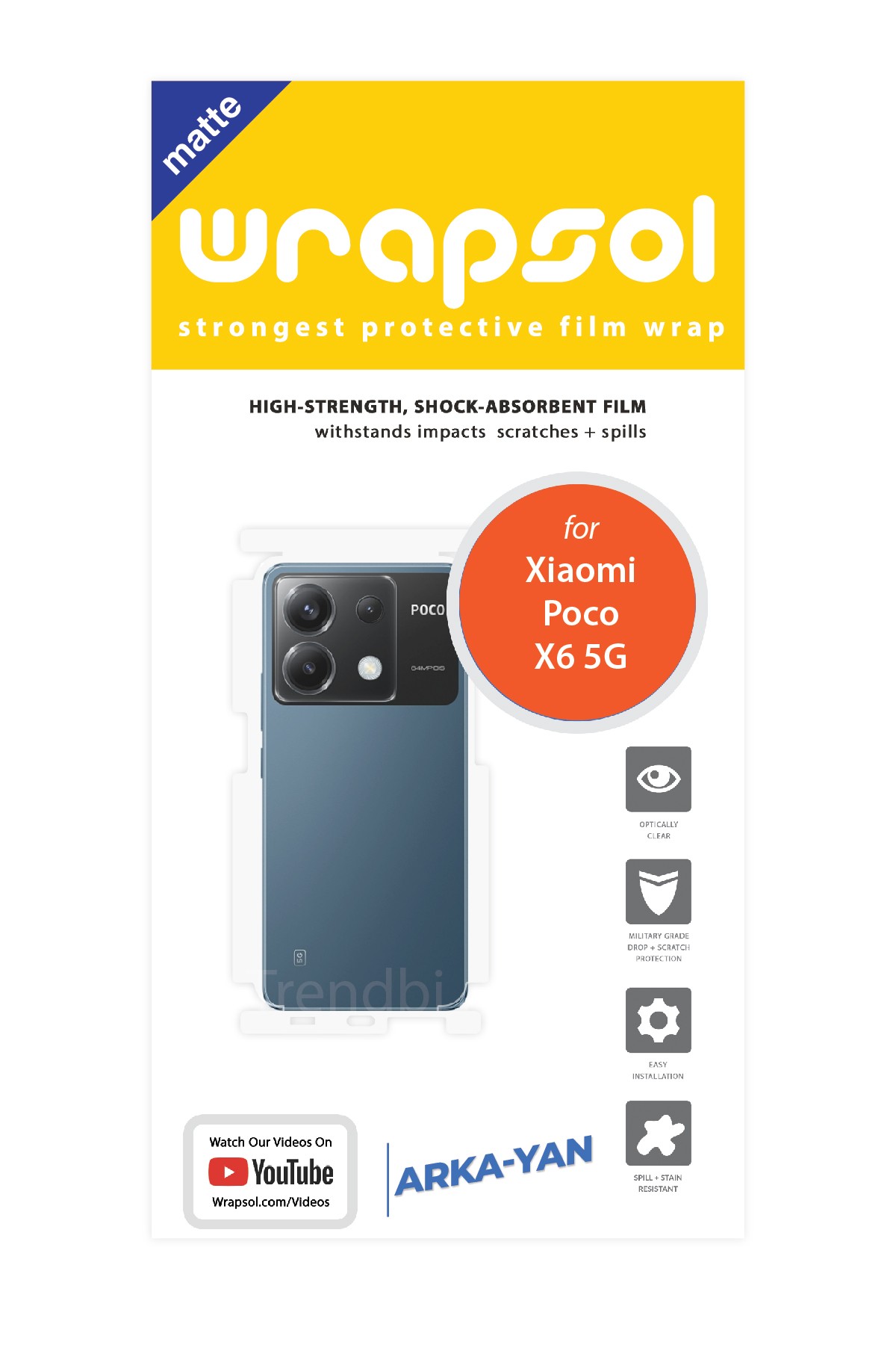 Xiaomi Poco X6 5G - Arka/Yan Koruyucu Mat Şeffaf Poliüretan Film (150 micron)
