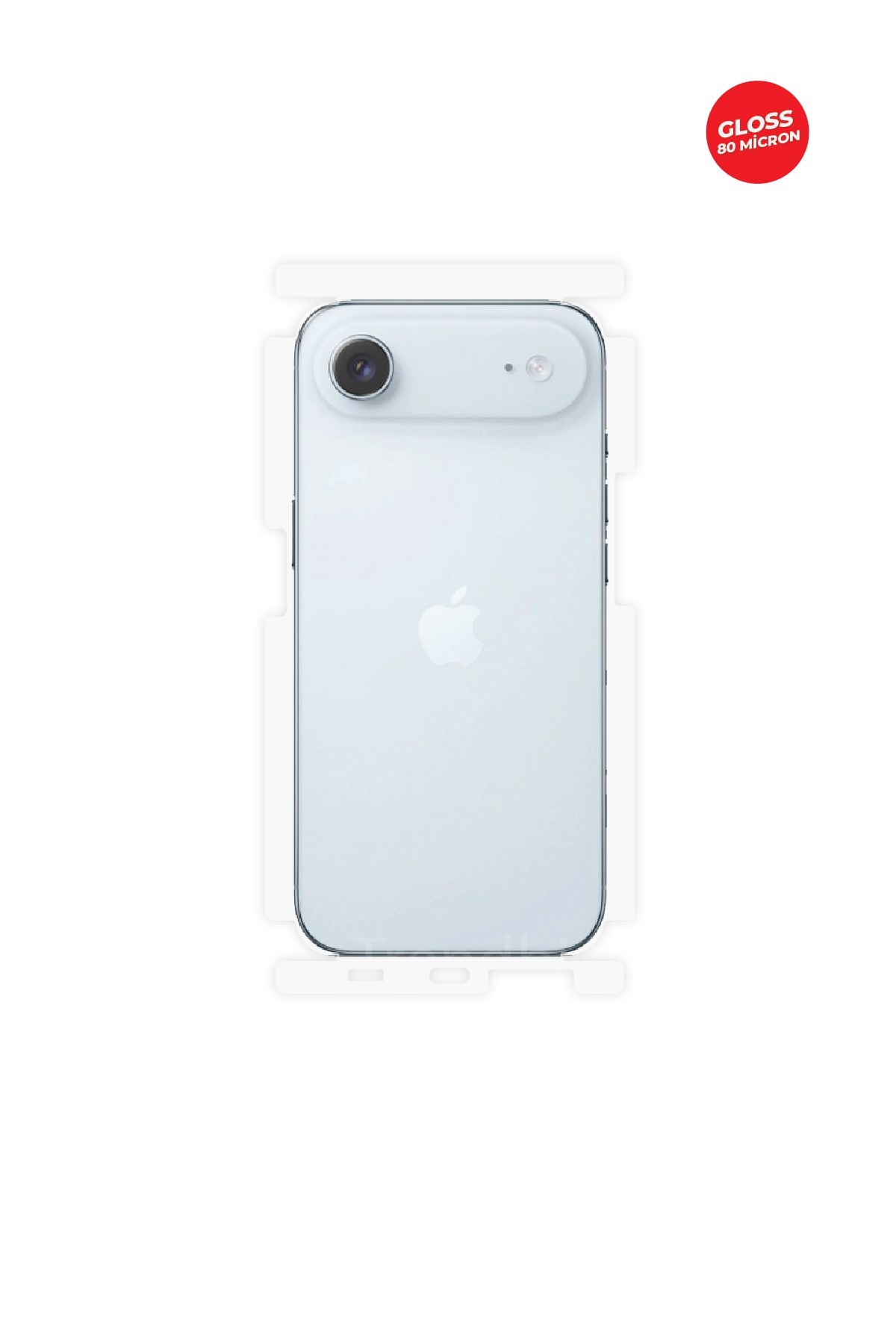 iPhone 17 Air - Arka/Yan Koruyucu Parlak Şeffaf TPU Film (80 micron)
