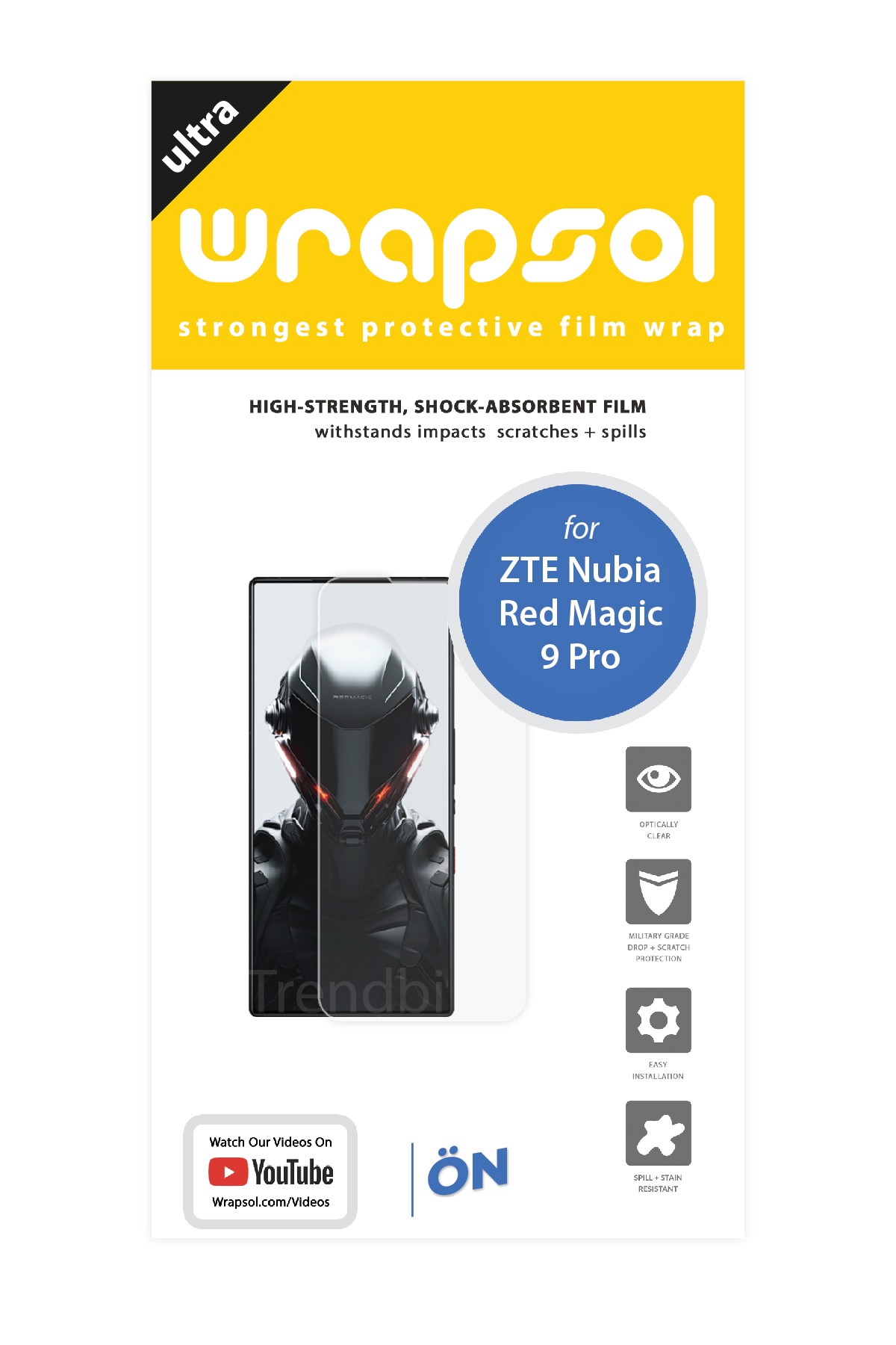 ZTE Nubia Red Magic 9 Pro - Ekran Koruyucu Parlak Şeffaf Poliüretan Film (150 mikron)