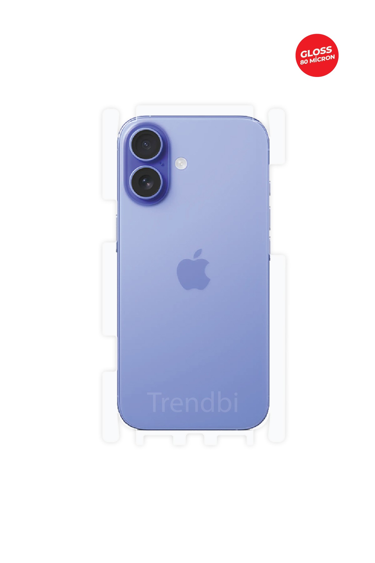 iPhone 16 - Arka/Yan Koruyucu Parlak Şeffaf TPU Film (80 micron)