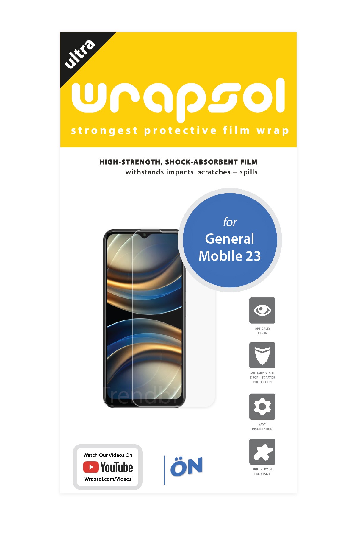 General Mobile GM 23 - Ekran Koruyucu Parlak Şeffaf Poliüretan Film (150 mikron)