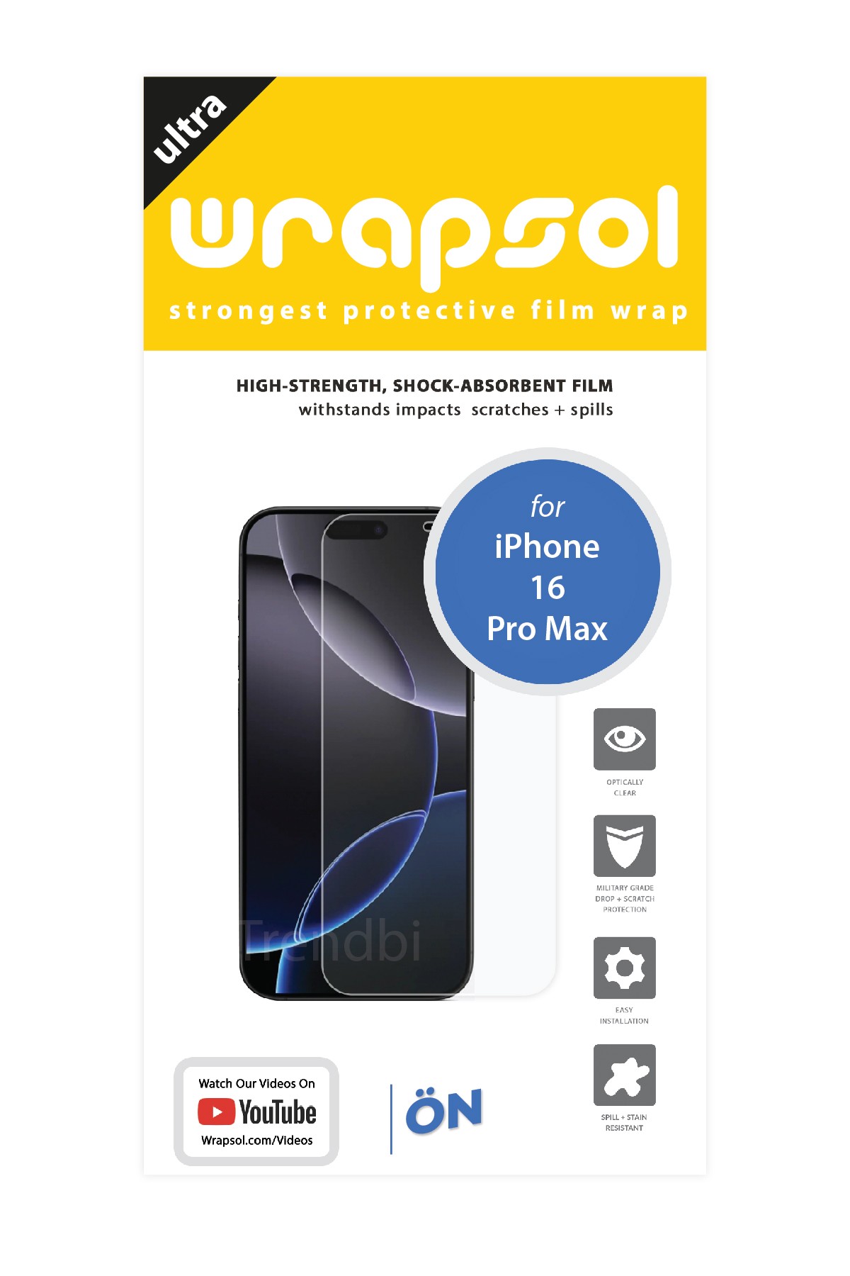 iPhone 16 Pro Max - Ekran Koruyucu Parlak Şeffaf Poliüretan Film (150 mikron)