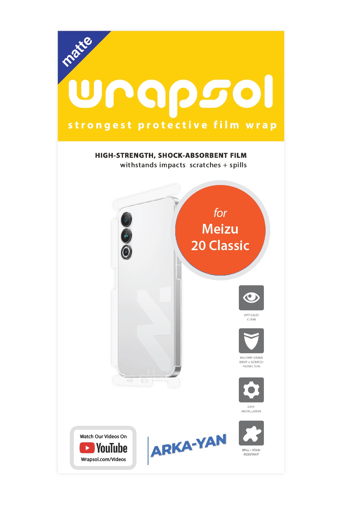 Meizu 20 Classic - Arka/Yan Koruyucu Mat Şeffaf Poliüretan Film (150 micron)