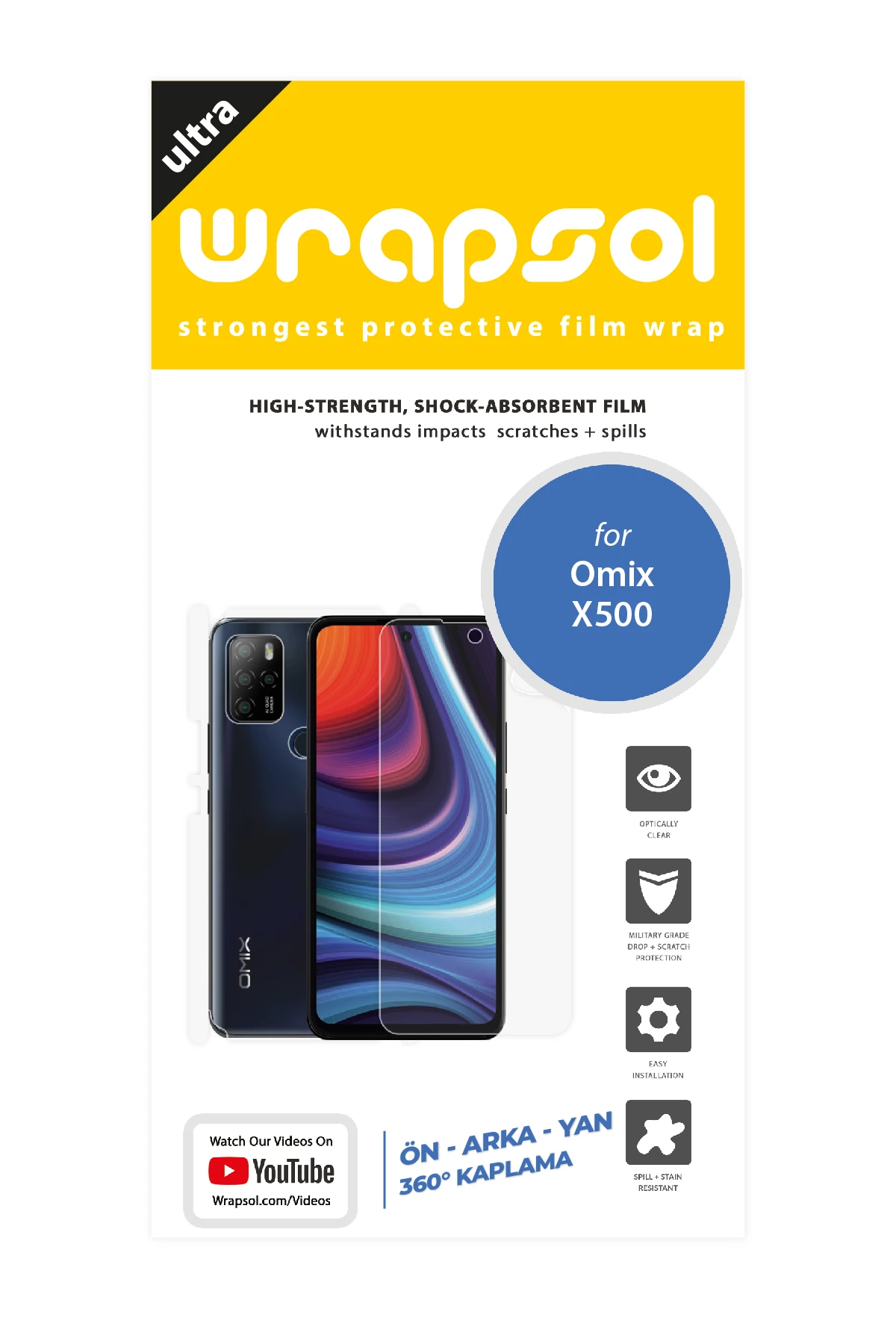 Omix X500 - Fullbody Koruyucu Parlak Şeffaf Poliüretan Film (150 micron)