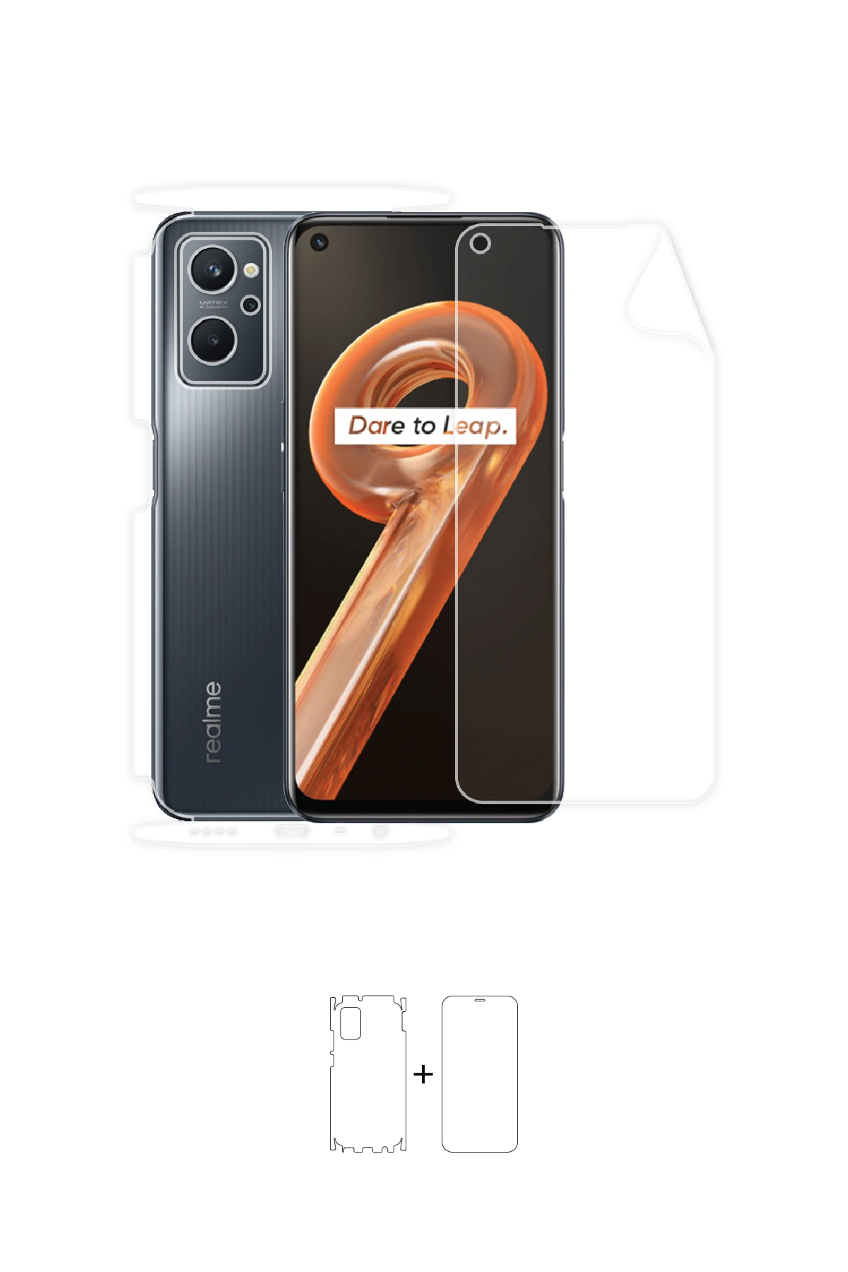 Realme 9i - Fullbody Koruyucu Parlak Şeffaf Poliüretan Film (150 micron)