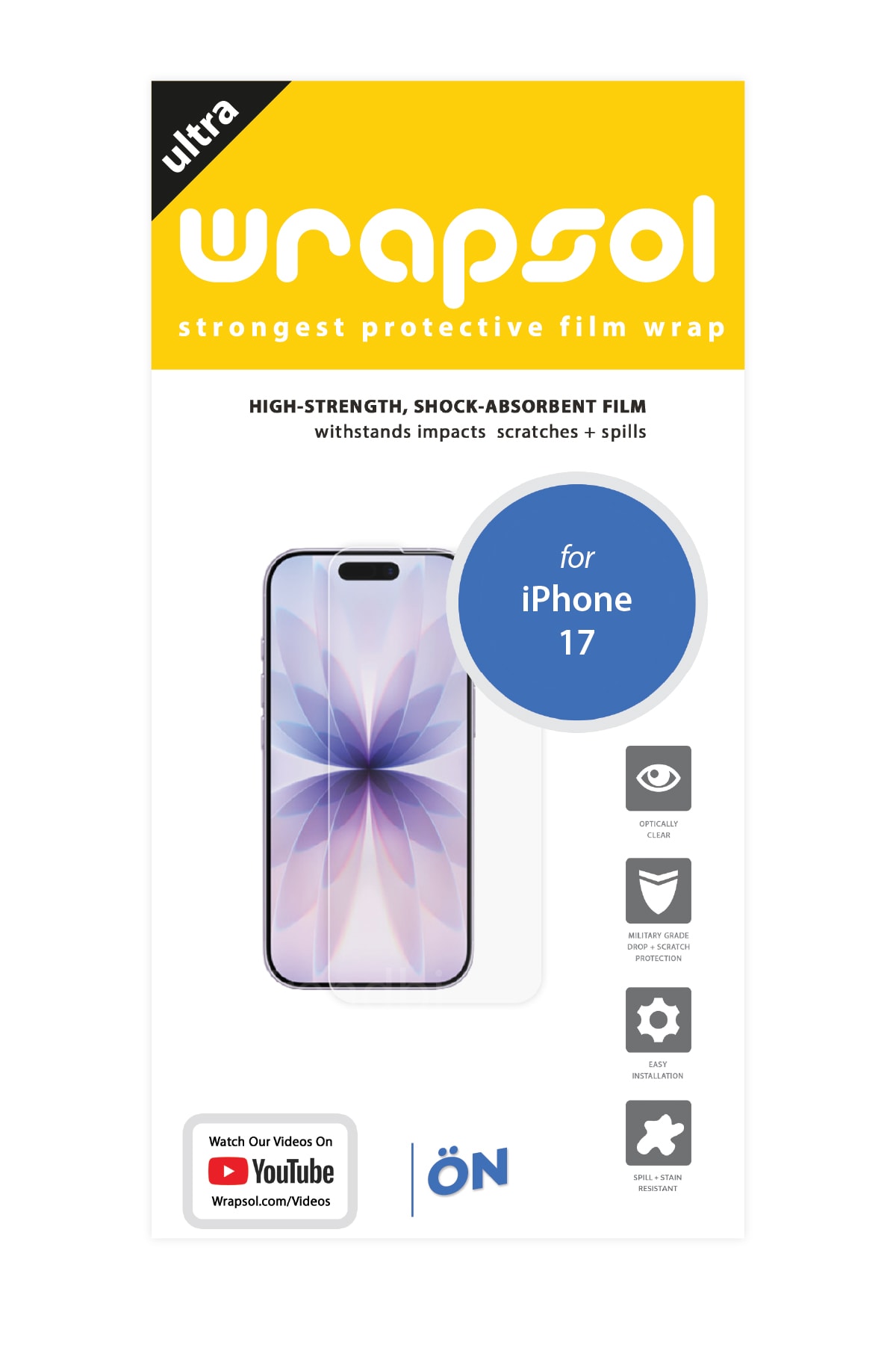 iPhone 17 - Ekran Koruyucu Parlak Şeffaf Poliüretan Film (150 mikron)