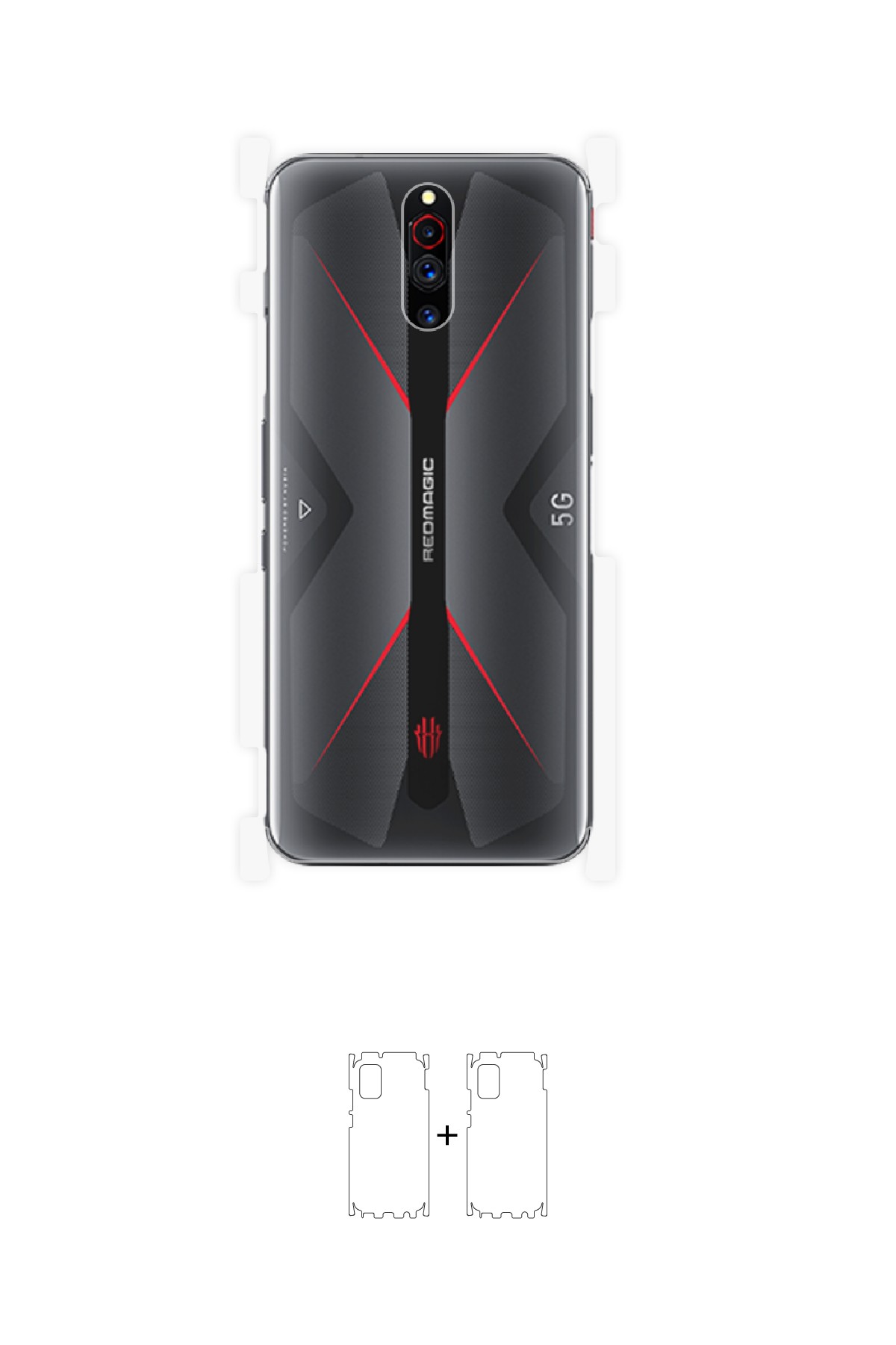 ZTE Nubia Red Magic 5g - Arka/Yan Koruyucu Parlak Şeffaf Poliüretan Film (150 micron)