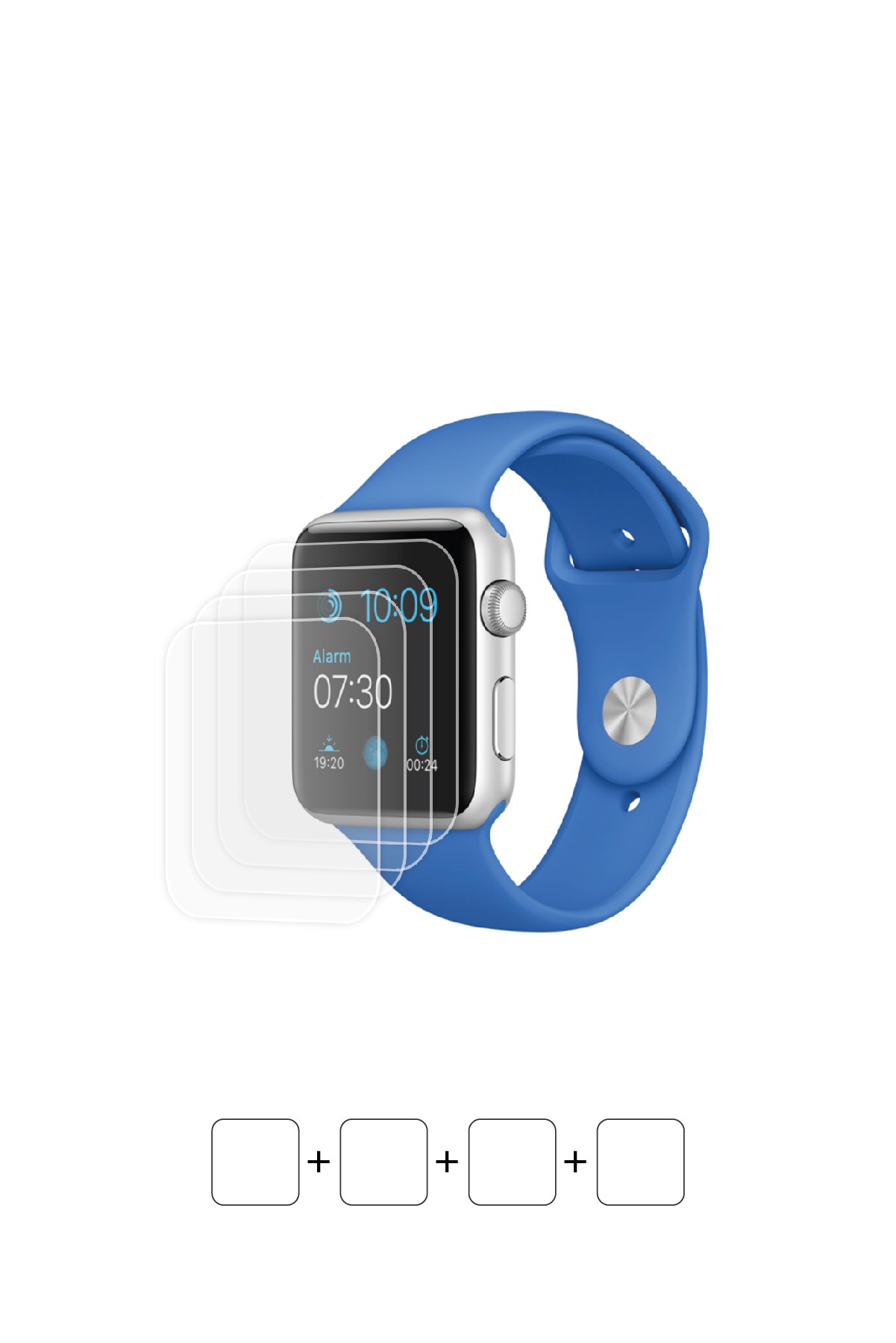 Apple Watch Sport 42 mm - Ekran Koruyucu Parlak Şeffaf Poliüretan Film (150 mikron)