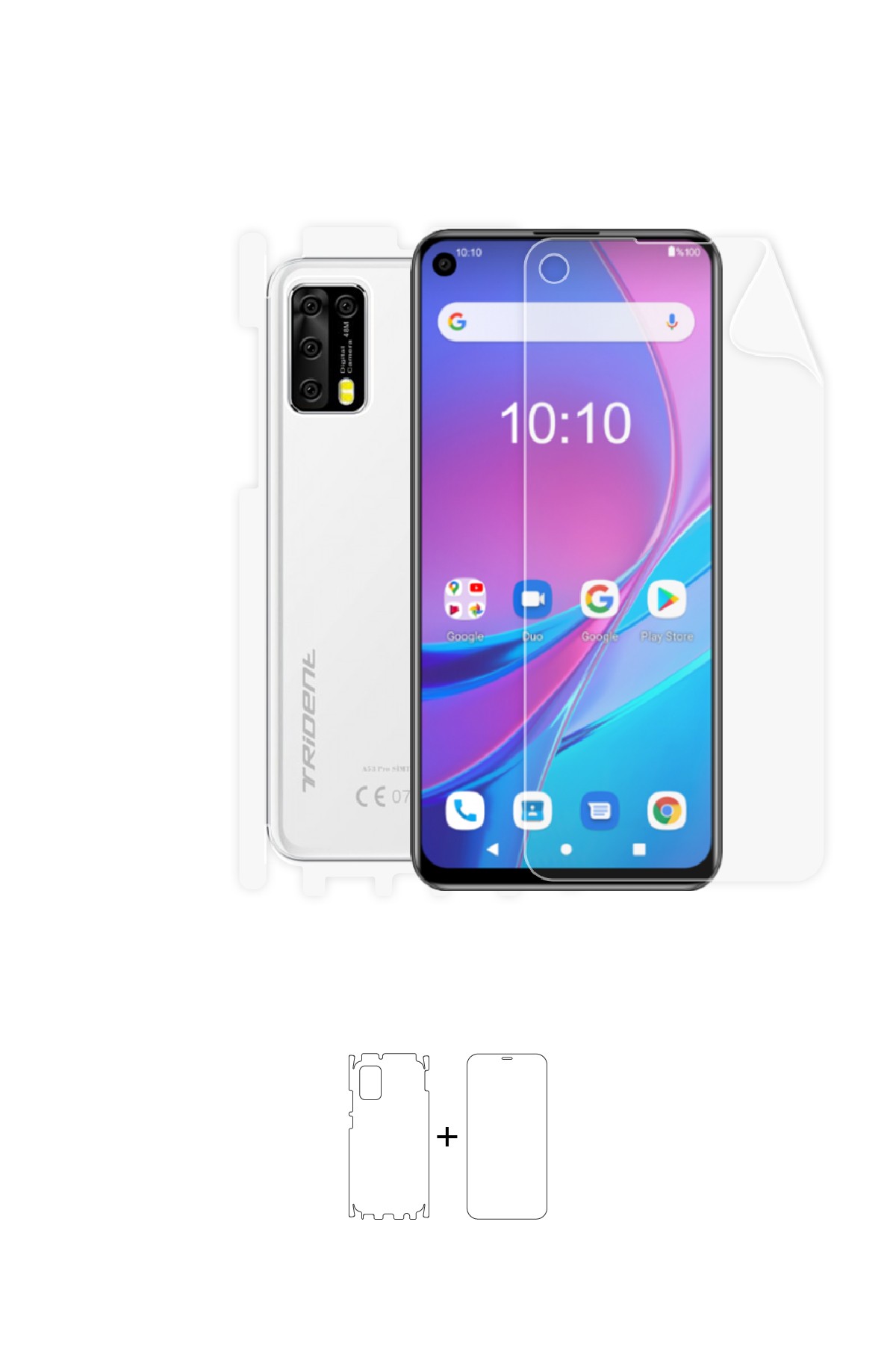 Trident A53 Pro - Fullbody Koruyucu Parlak Şeffaf Poliüretan Film (150 micron)