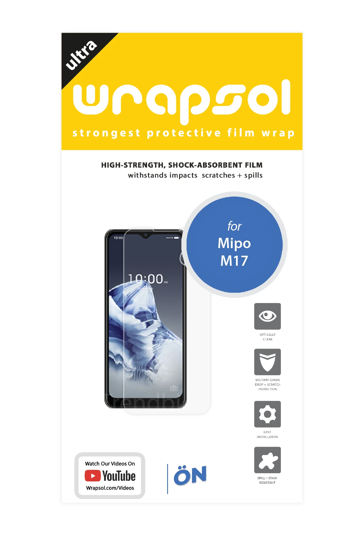 Mipo M17 - Ekran Koruyucu Parlak Şeffaf Poliüretan Film (150 mikron)