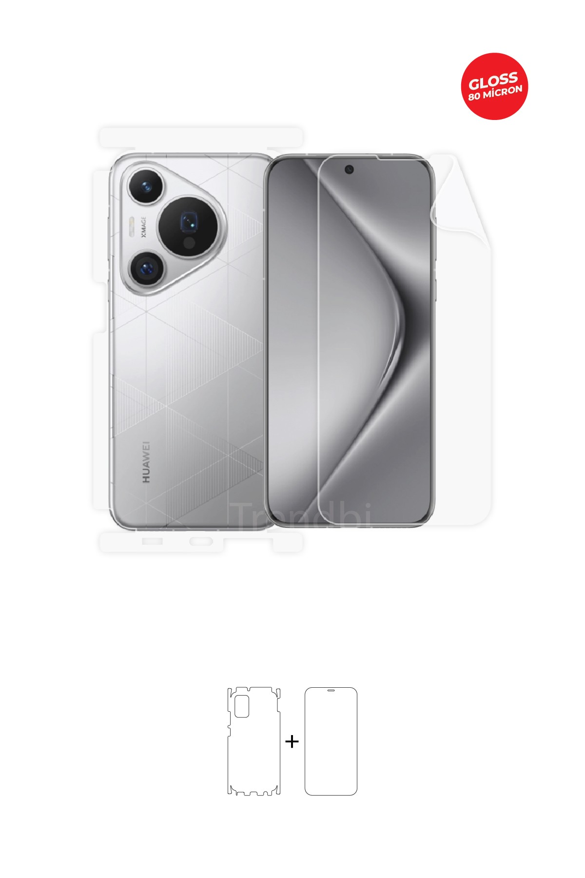 Huawei Pura 70 Pro Plus - Fullbody Koruyucu Parlak Şeffaf TPU Film (80 micron)