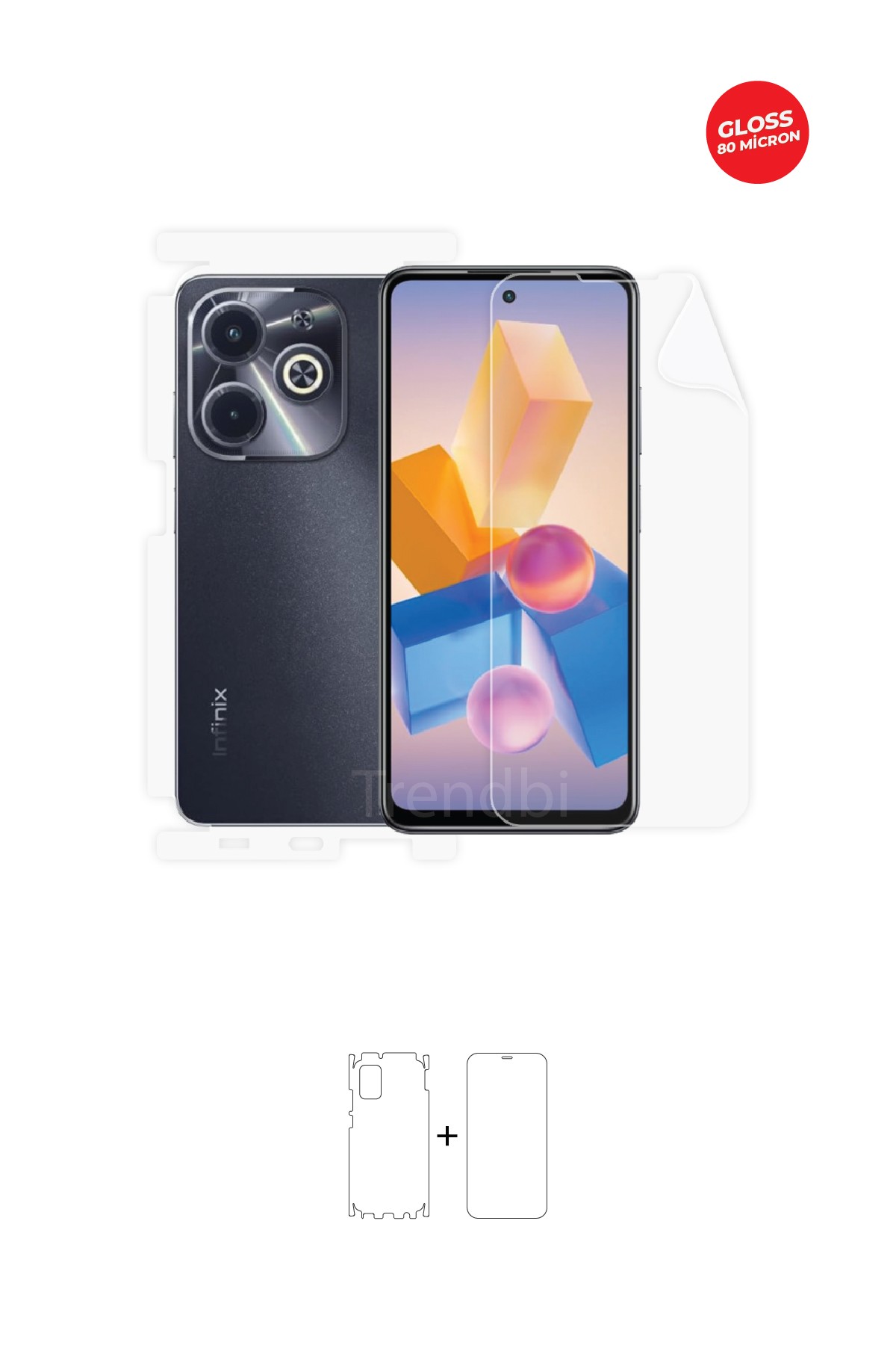 Infinix Hot 40I - Fullbody Koruyucu Parlak Şeffaf TPU Film (80 micron)