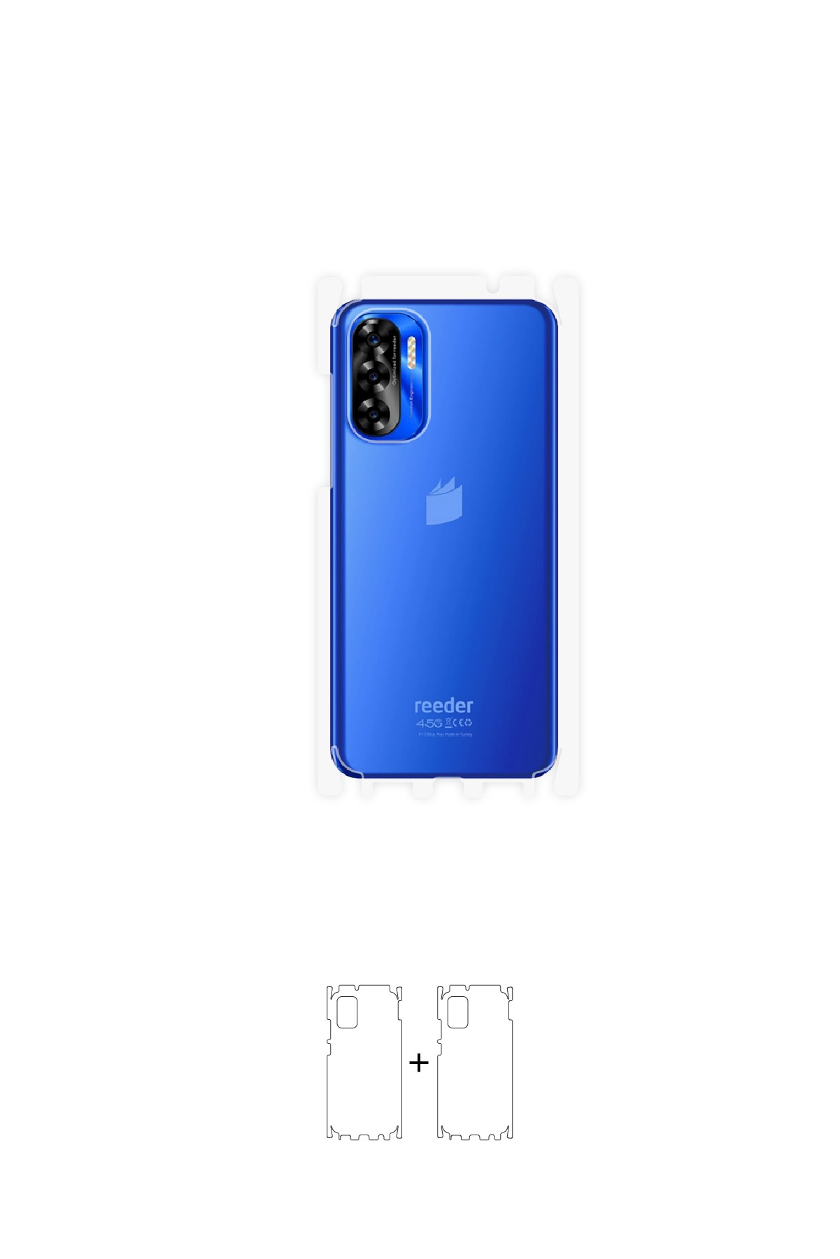 Reeder P13 Blue 2022 - Arka/Yan Koruyucu Parlak Şeffaf Poliüretan Film (150 micron)