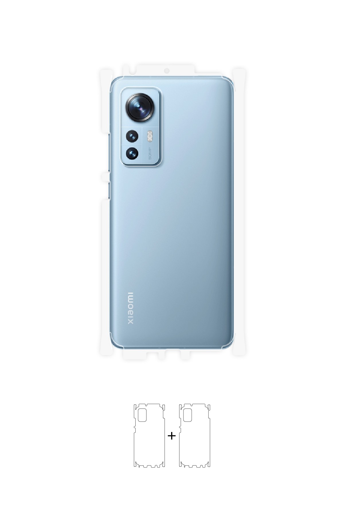 Xiaomi 12 - Arka/Yan Koruyucu Parlak Şeffaf Poliüretan Film (150 micron)