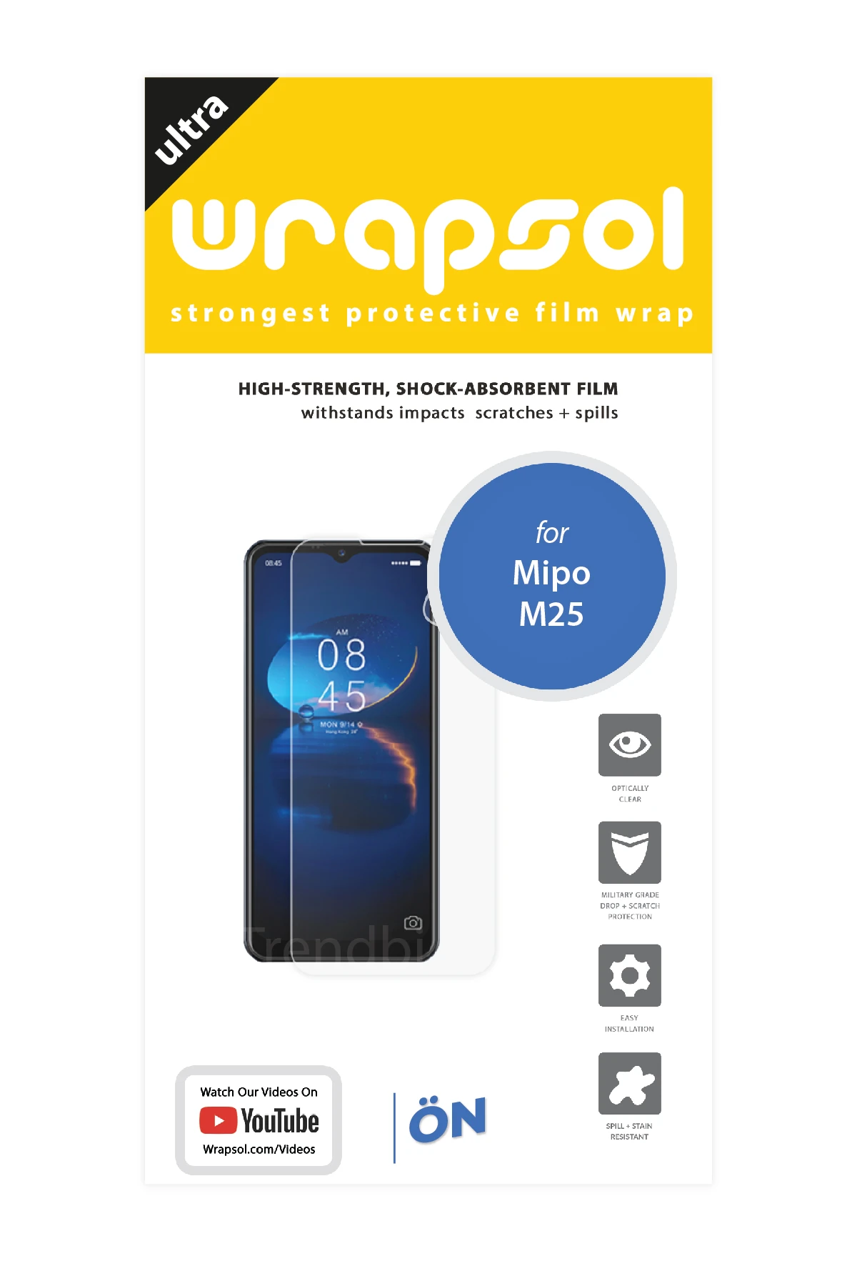 Mipo M25 - Ekran Koruyucu Parlak Şeffaf Poliüretan Film (150 mikron)