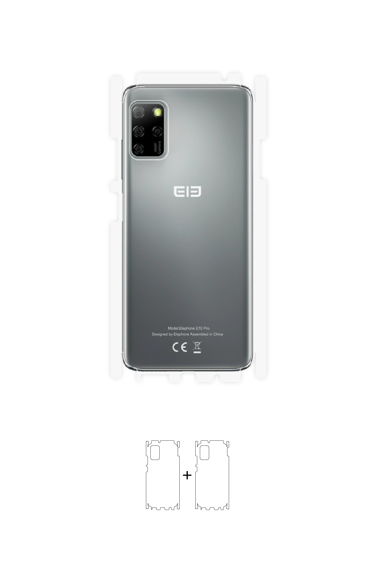 Elephone E10 Pro - Arka/Yan Koruyucu Parlak Şeffaf Poliüretan Film (150 micron)