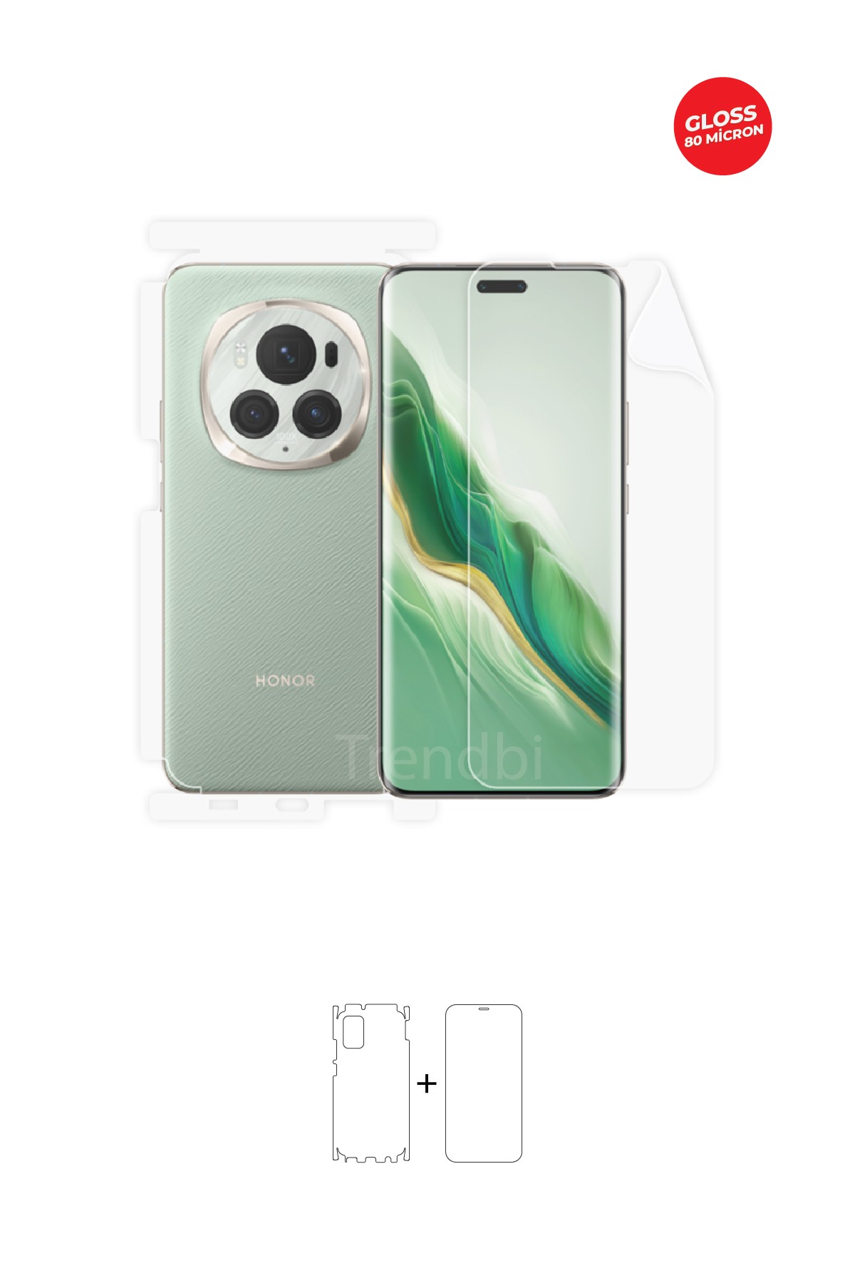 Honor Magic 6 Pro - Fullbody Koruyucu Parlak Şeffaf TPU Film (80 micron)