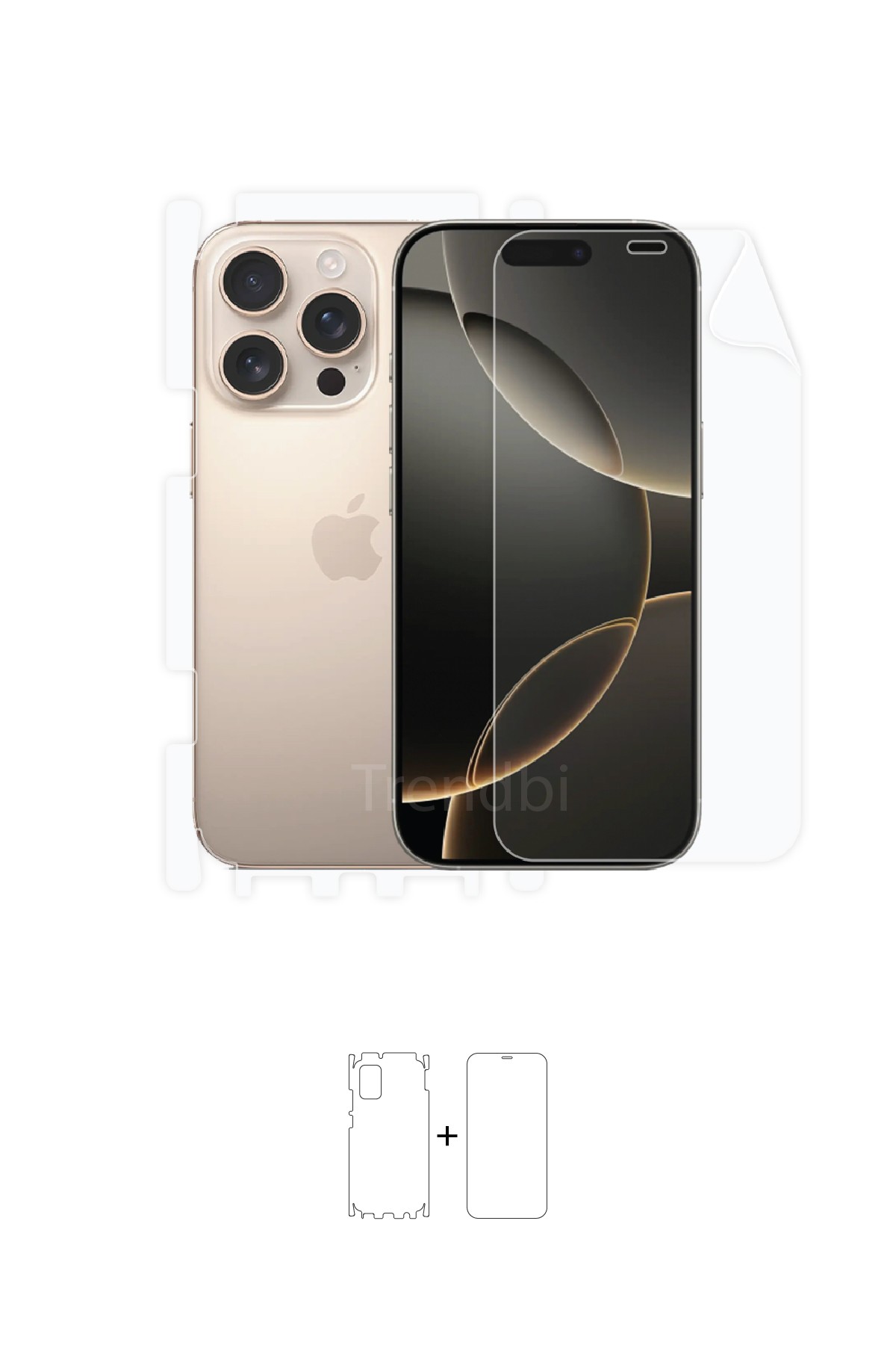 iPhone 16 Pro - Fullbody Koruyucu Parlak Şeffaf Poliüretan Film (150 micron)