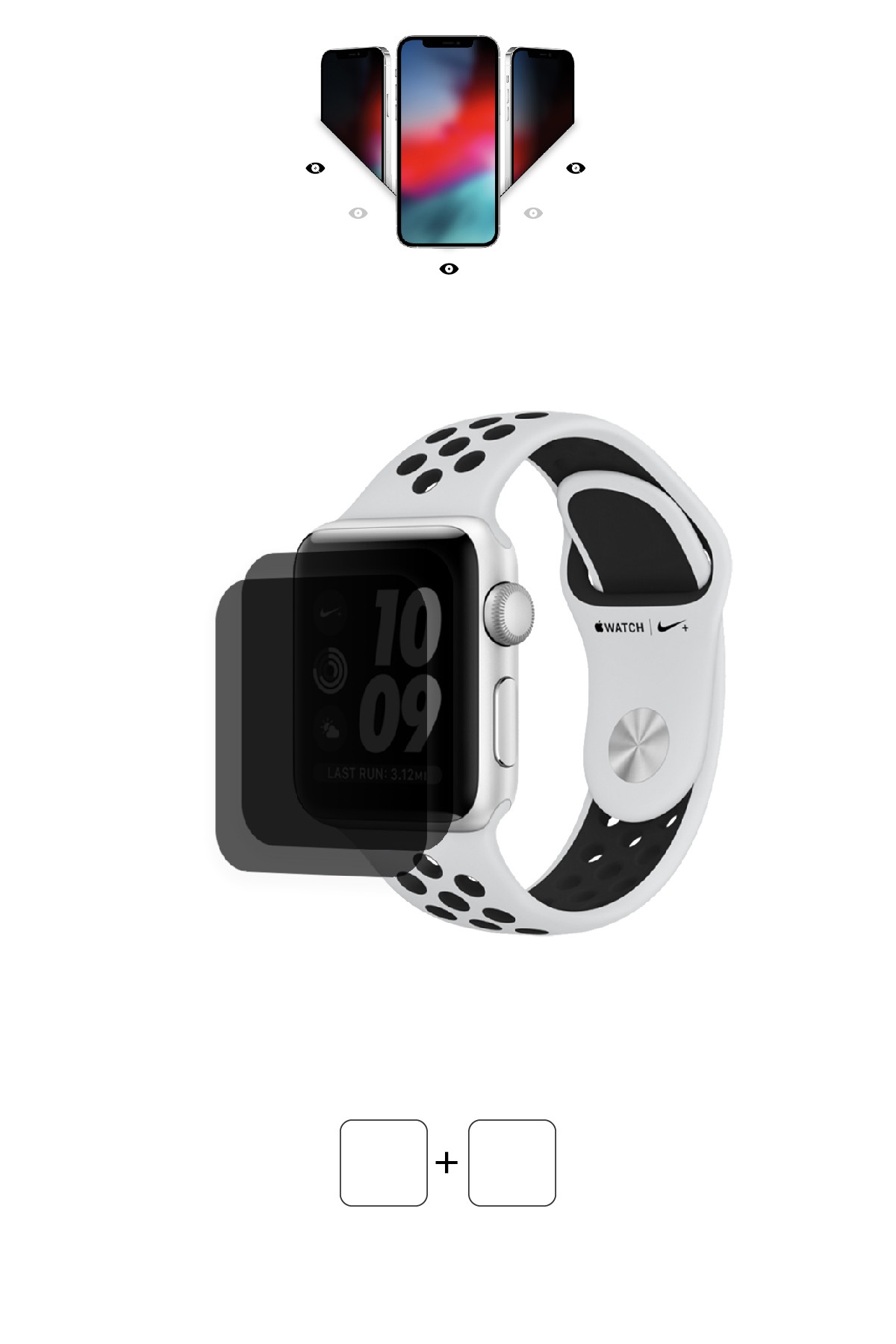Apple Watch Nike Plus Series 3 GPS 38 mm - Mat Hayalet Ekran Koruyucu Film (120 micron)