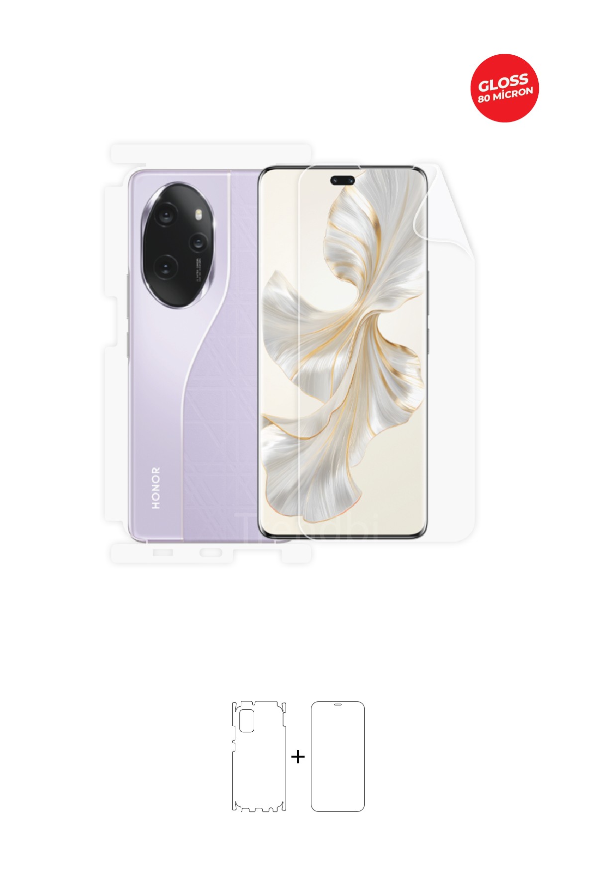 Honor 100 Pro - Fullbody Koruyucu Parlak Şeffaf TPU Film (80 micron)