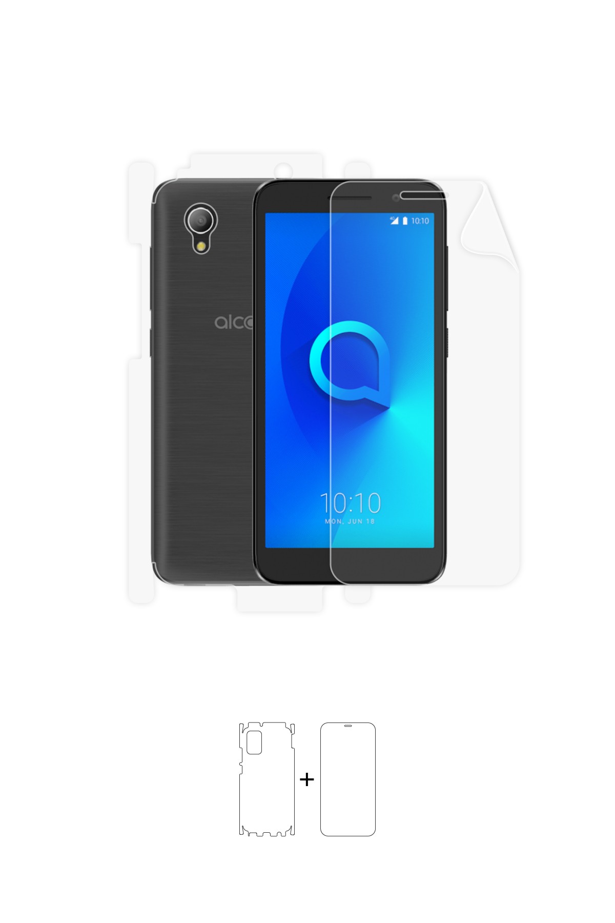 Alcatel 1 - Fullbody Koruyucu Parlak Şeffaf Poliüretan Film (150 micron)