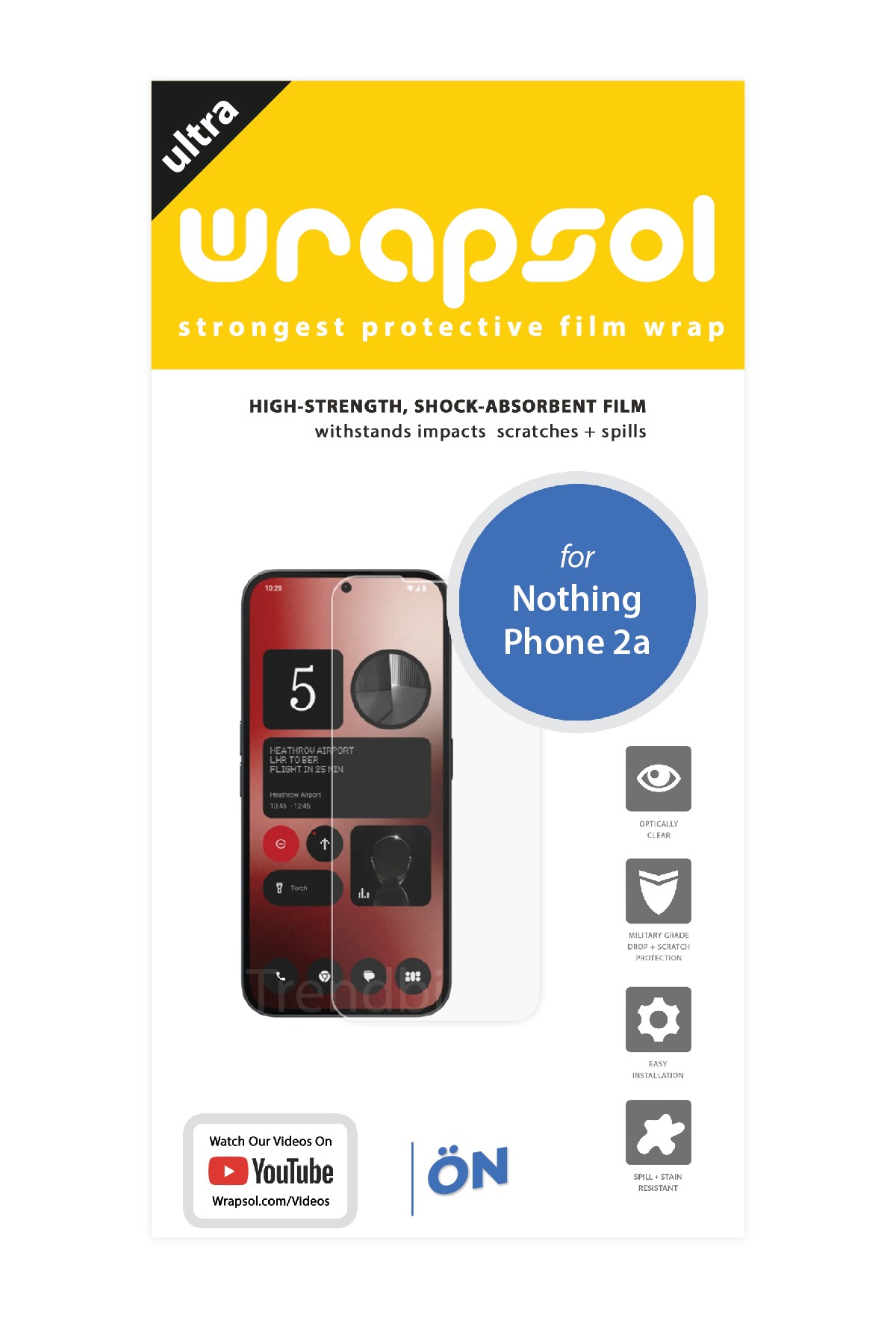 Nothing Phone 2a - Ekran Koruyucu Parlak Şeffaf Poliüretan Film (150 mikron)